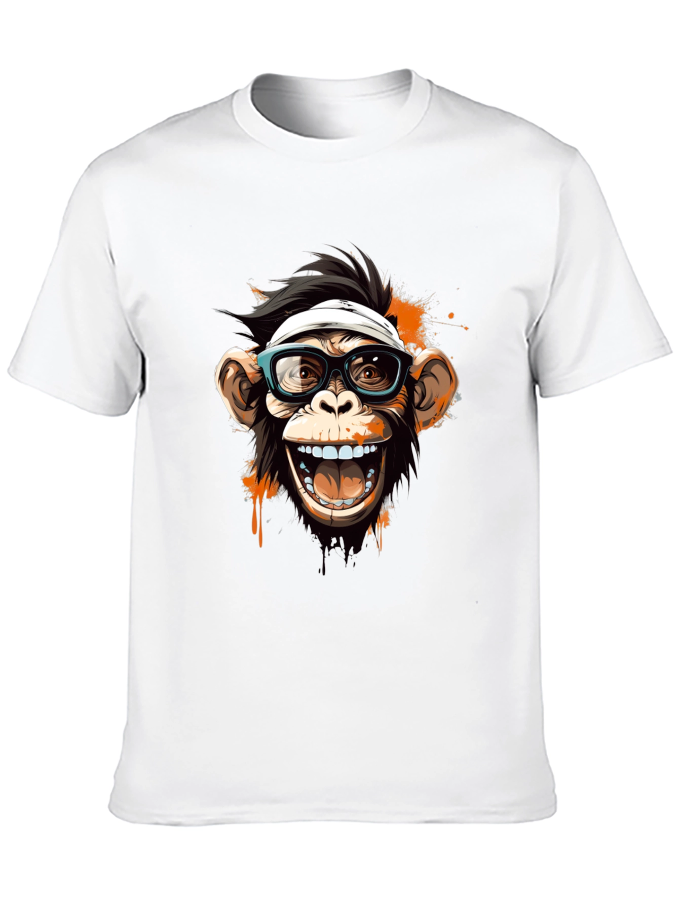 Black Funny Monkey Graphic Tee view 10