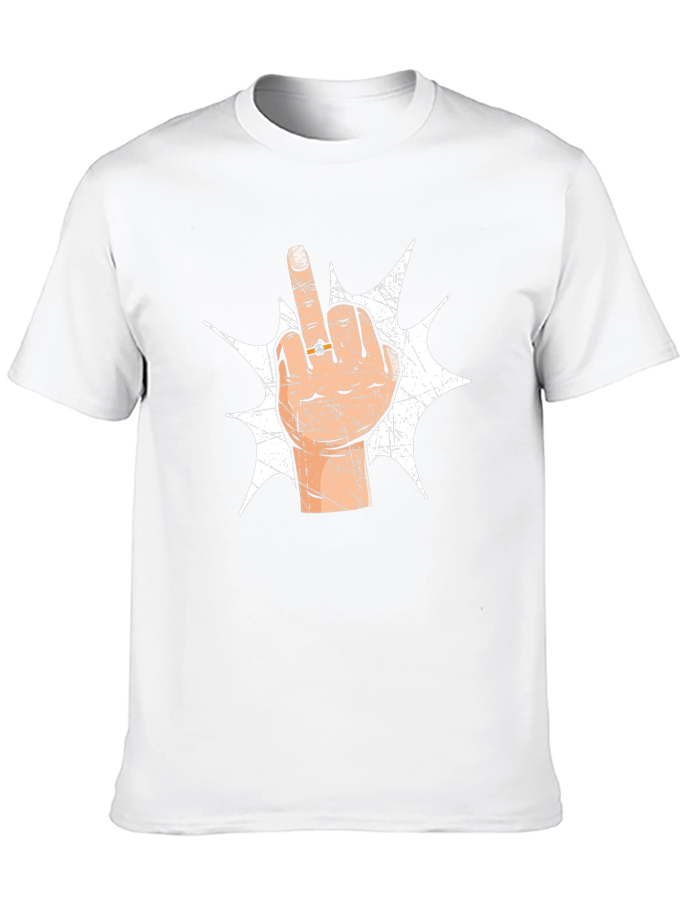 Black Middle Finger Ring Graphic Tee view 10