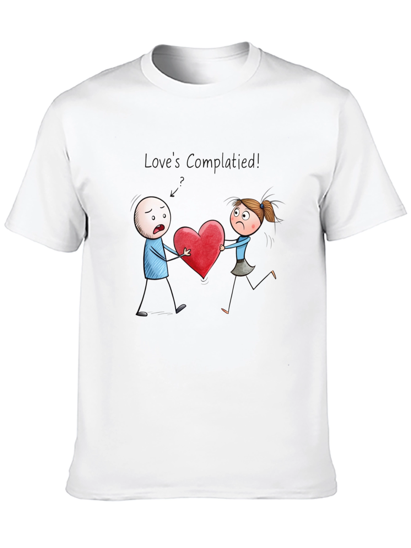 Black Cartoon Heart Graphic Tee - Mens Black T-Shirt view 10