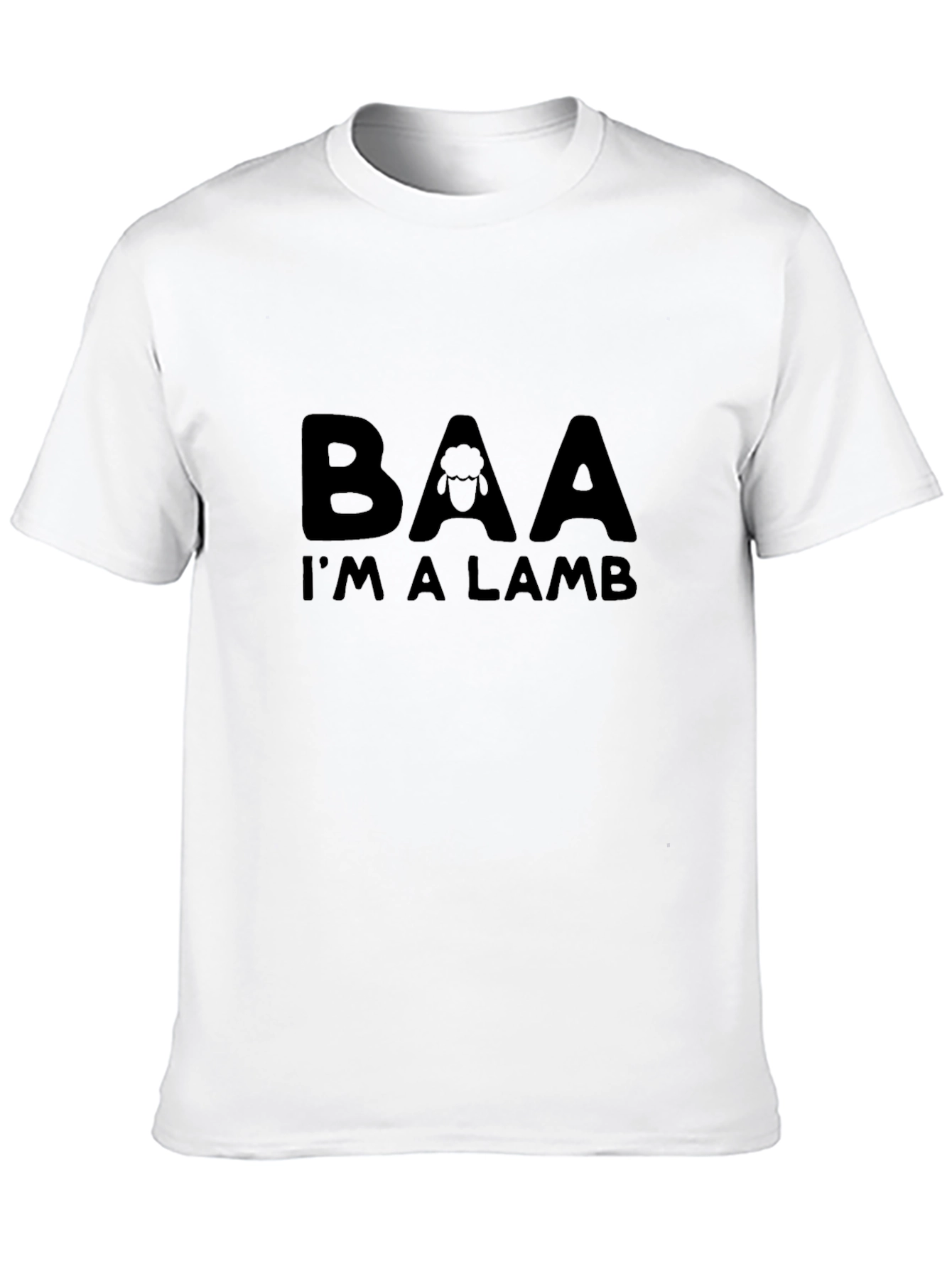 Black Baa I'm a Lamb Black T-Shirt Funny Graphic Tee view 10