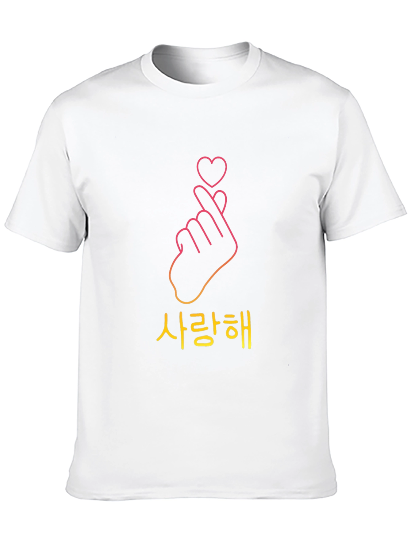 Black Korean Finger Heart Black T-Shirt  view 10