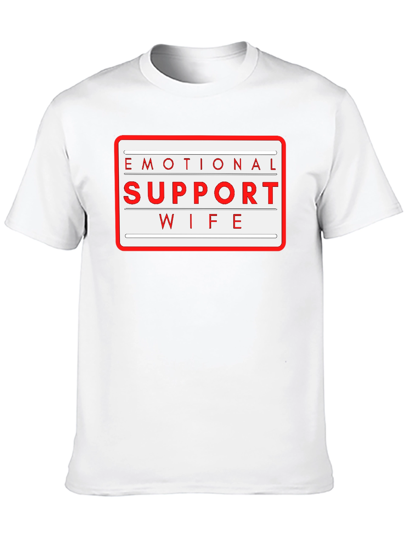 Black Emotional Support Wife T-Shirt - Novelty Graphic Tee view 10