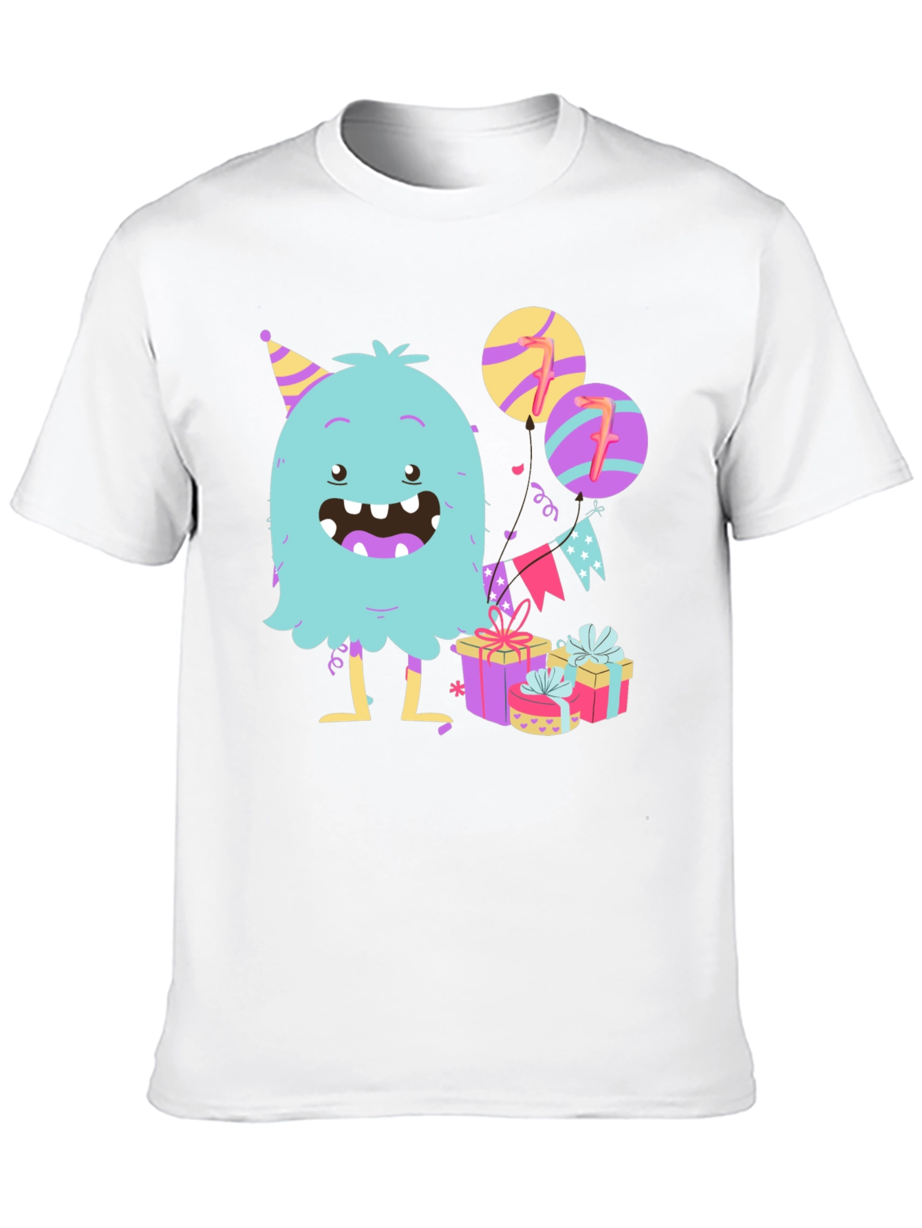 Black Birthday Monster Graphic Tee - 7th Birthday! view 10