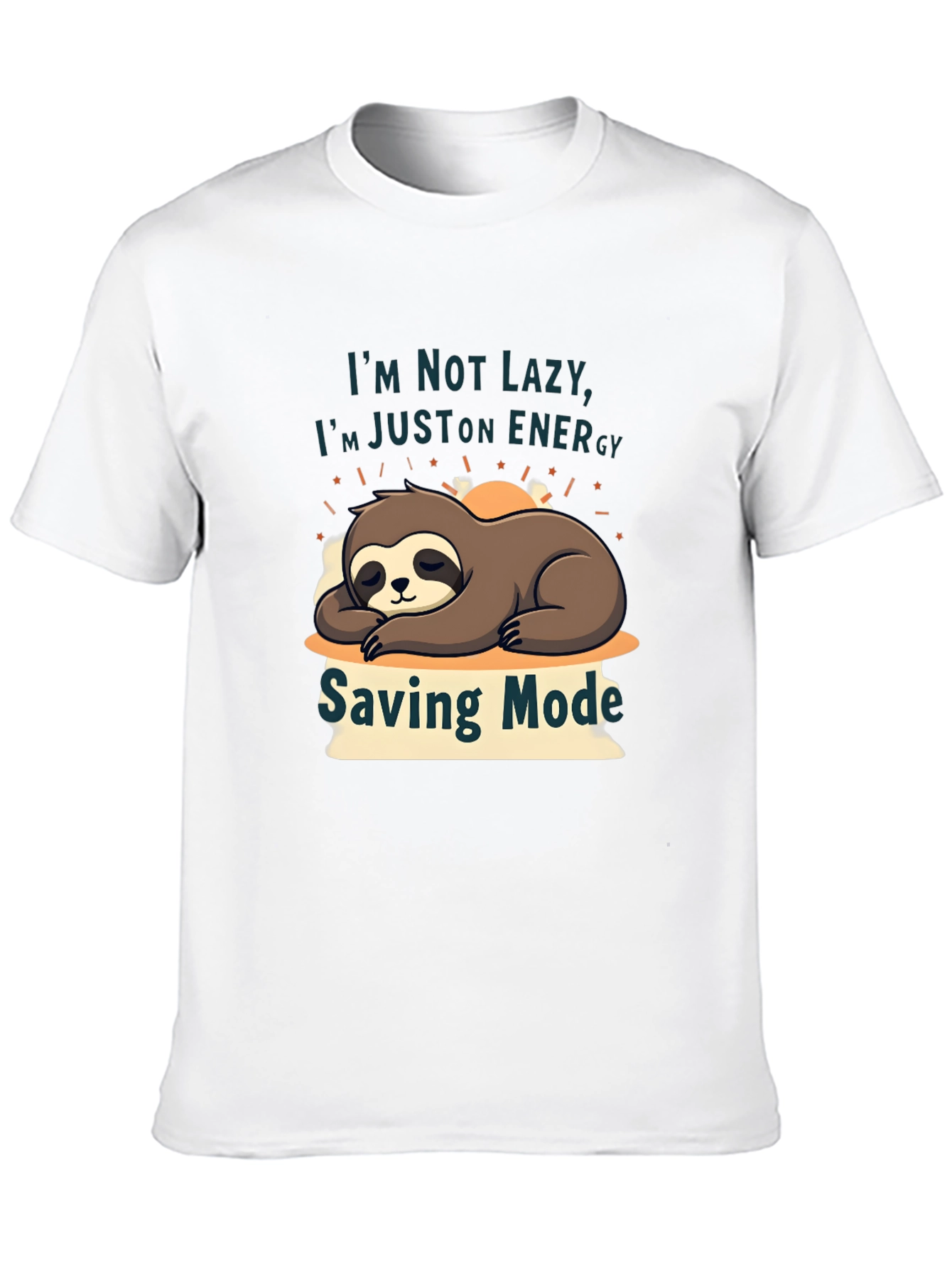 Black Sloth Energy Saving Mode T-Shirt - Funny Graphic Tee view 10