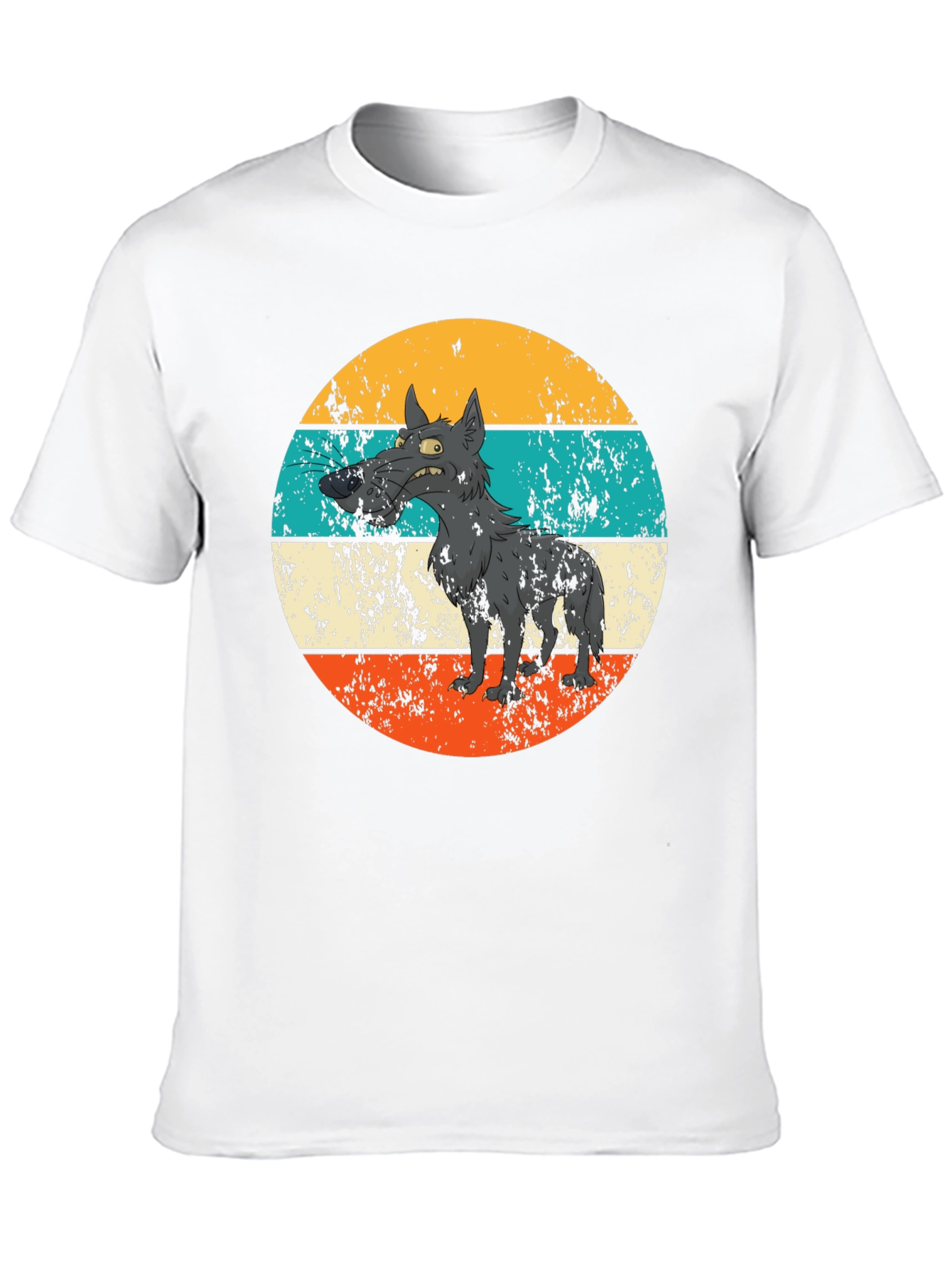 Black Retro Grumpy Wolf Graphic Tee view 10