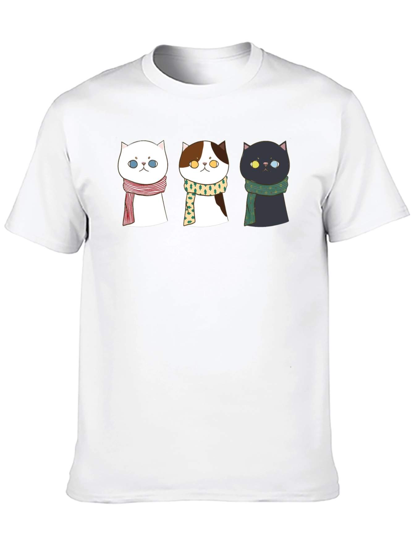 Black Cute Cat T-Shirt with Scarves view 10