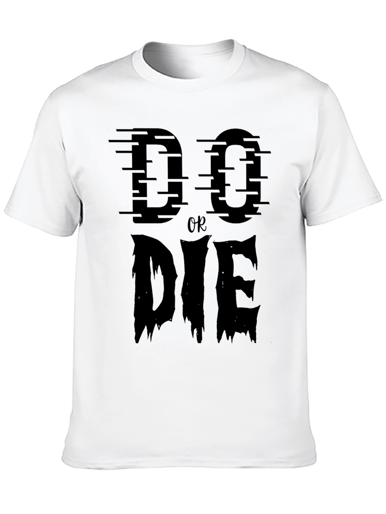 Black Do or Die Graphic Print Crew Neck T-Shirt view 10