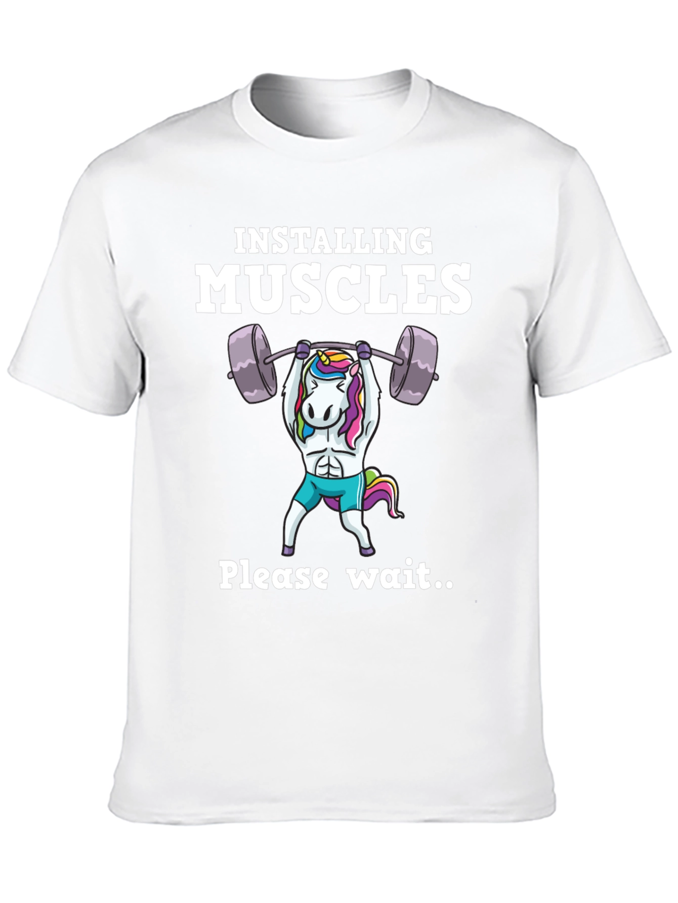 Black Funny Unicorn Muscle Building T-Shirt Gym Workout view 10