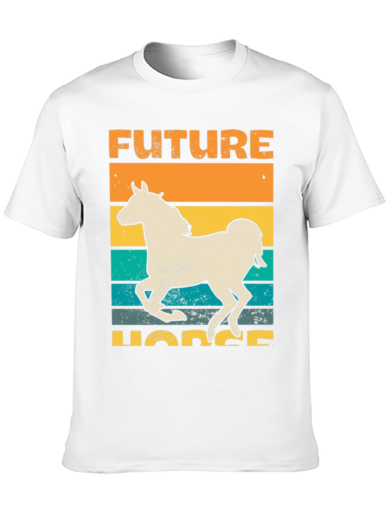 Black Future Horse T-Shirt Retro Style Graphic Tee view 10