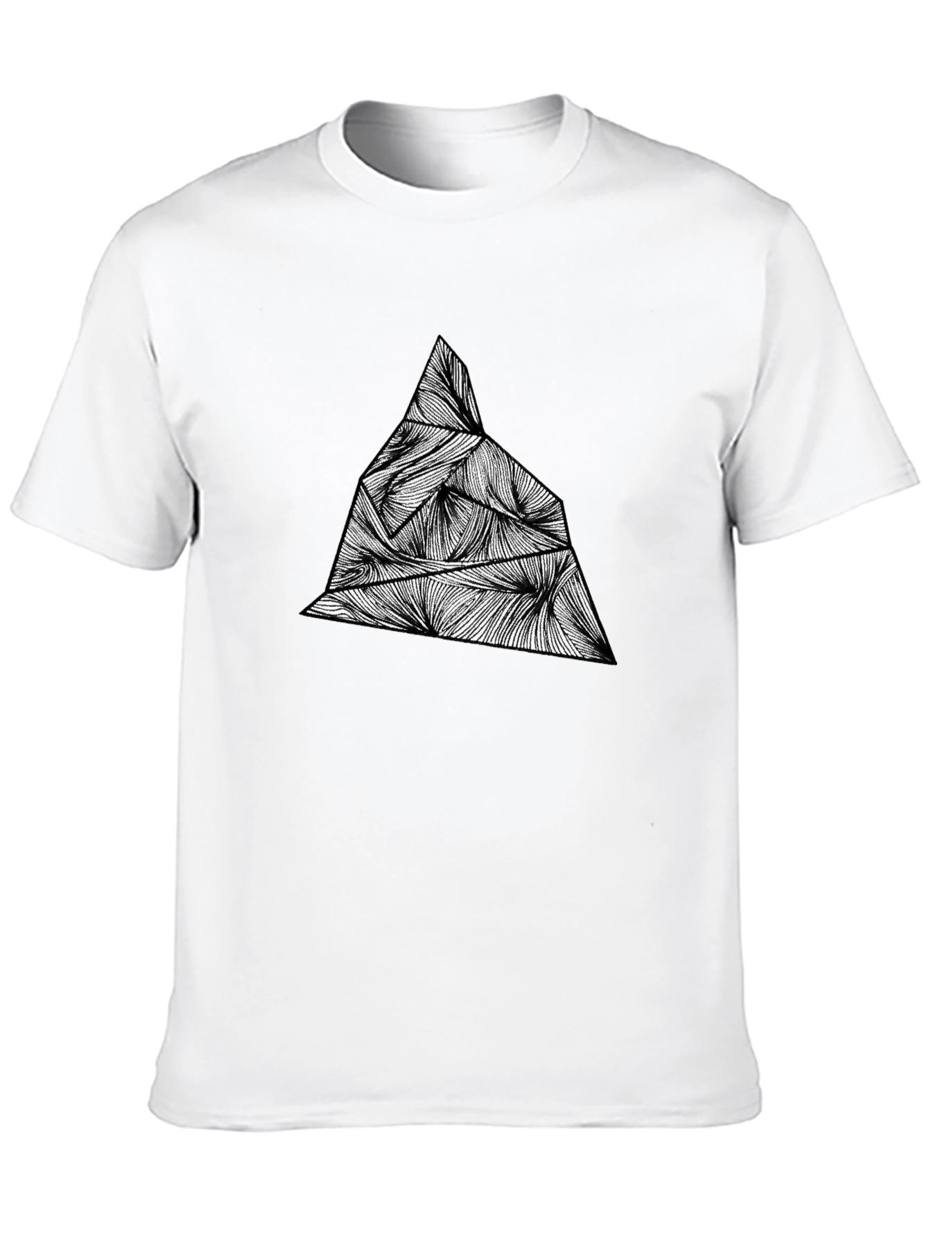 Black Geometric Mountain Tee - Abstract Peak Design view 10