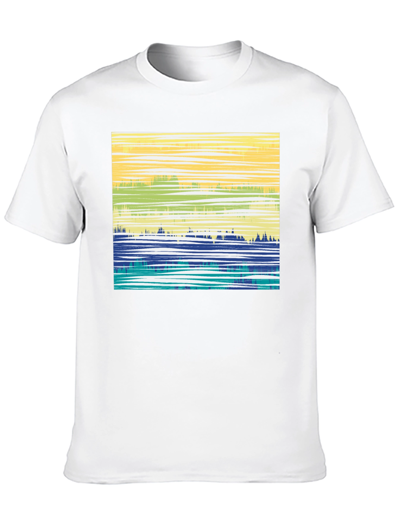 Black Abstract Horizon Graphic T-Shirt - Black view 10
