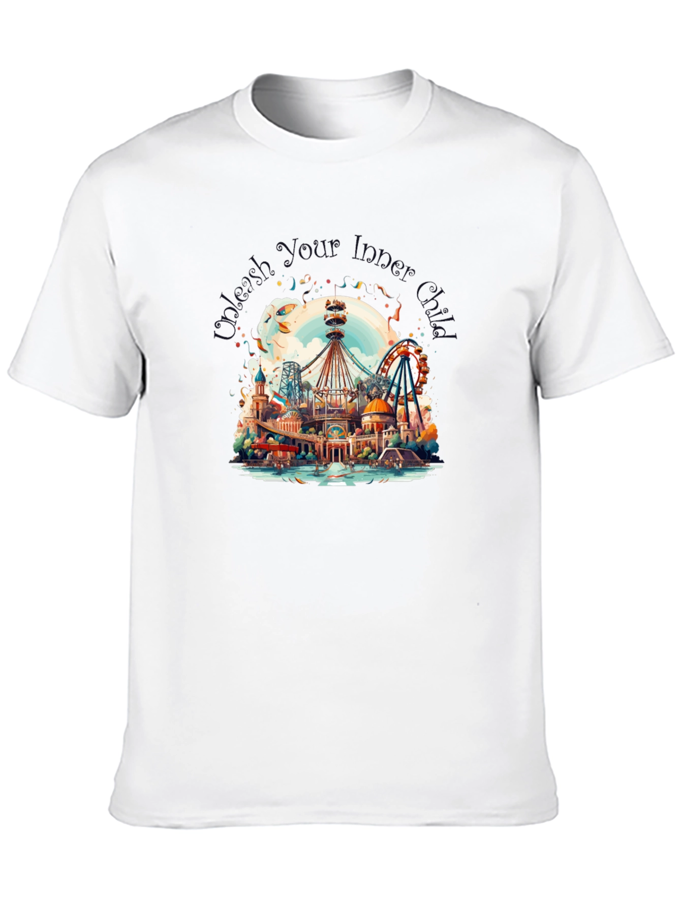 Black Whimsical Amusement Park Graphic Tee view 10