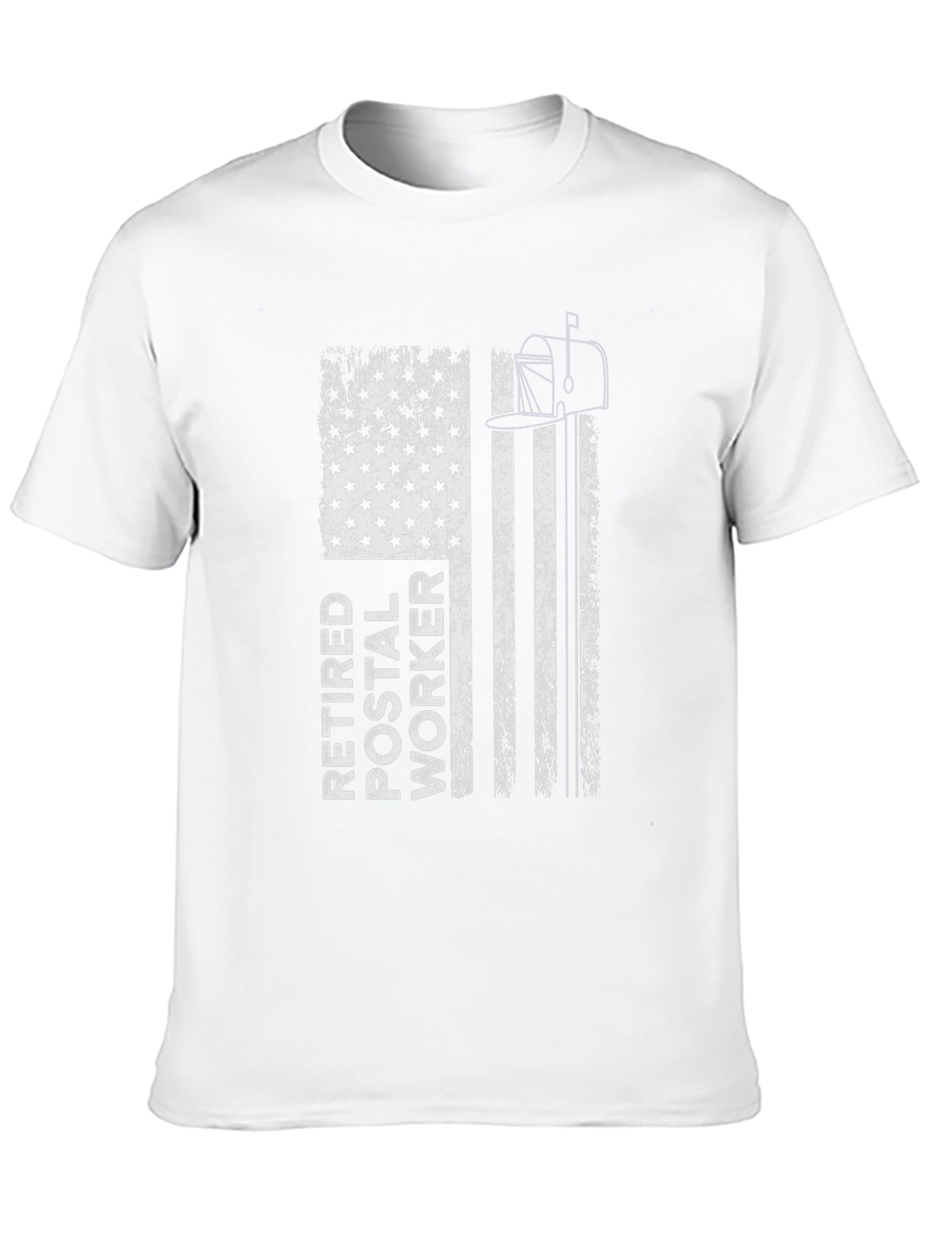 Black Retired Postal Worker Flag Graphic T-Shirt view 10