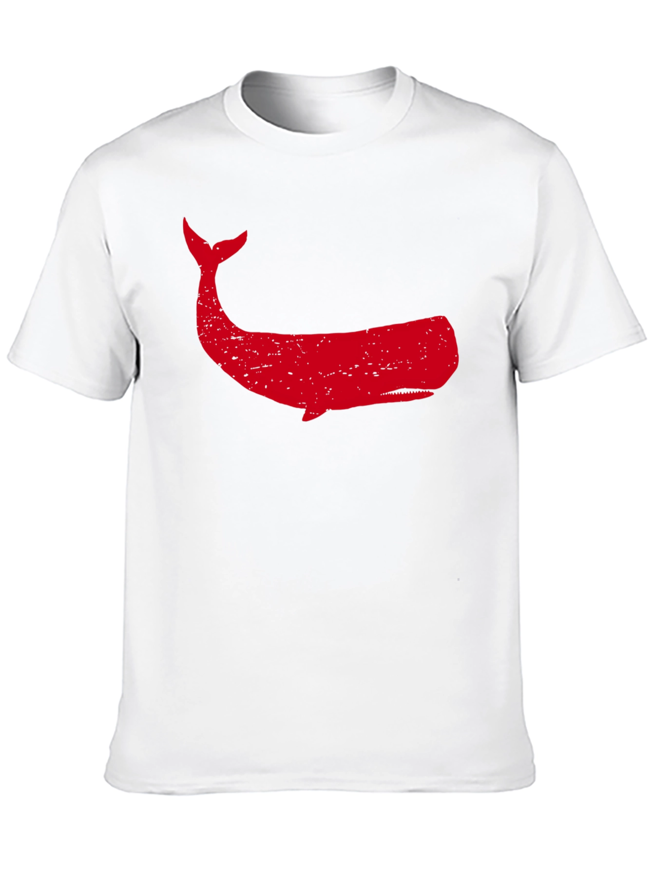 Black Red Whale Graphic Tee - Black Cotton T-Shirt view 10
