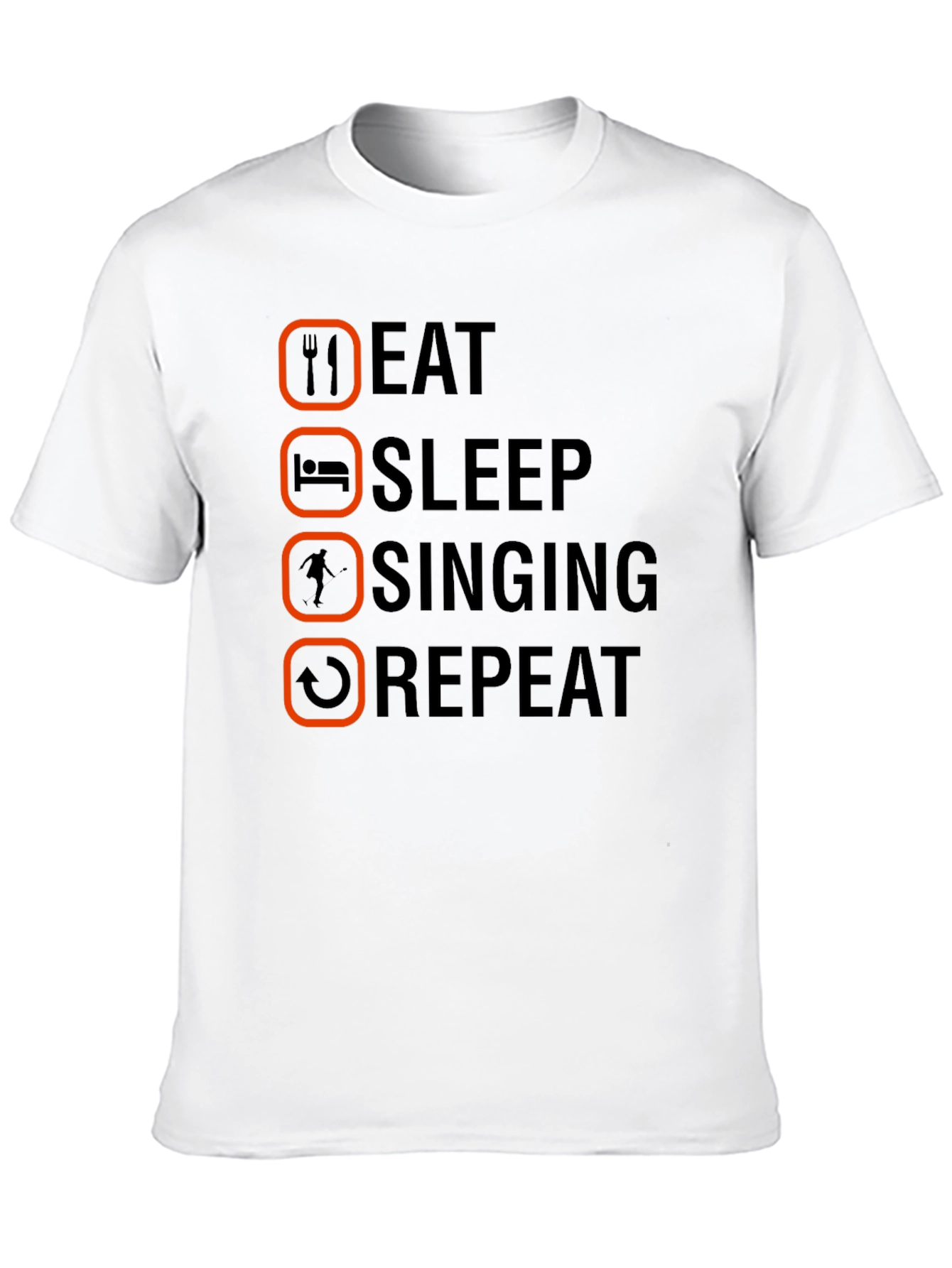 Black Eat Sleep Singing Repeat T-Shirt - Singer's Life Tee view 10
