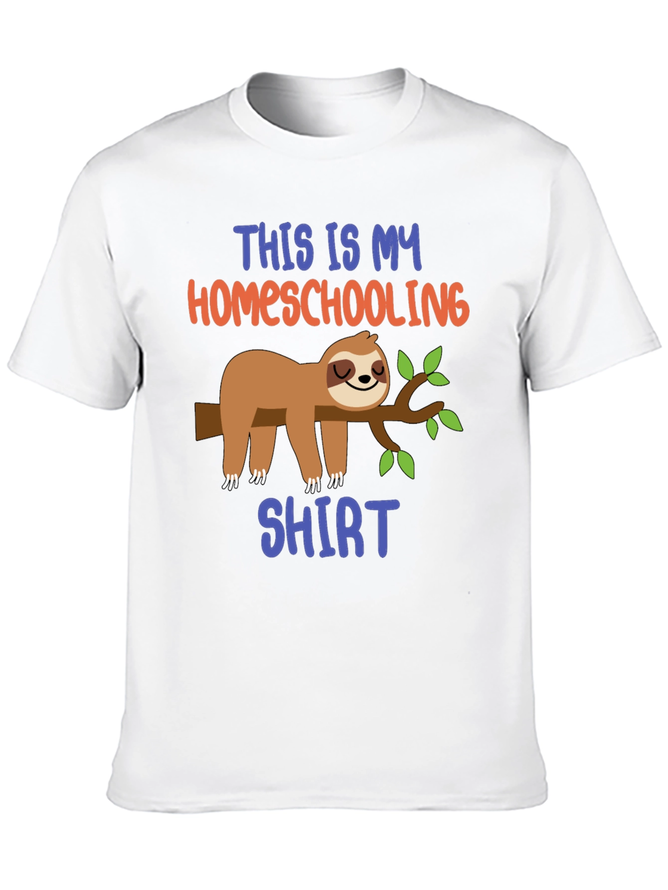 Black Homeschooling Sloth T-Shirt, Funny Tee view 10
