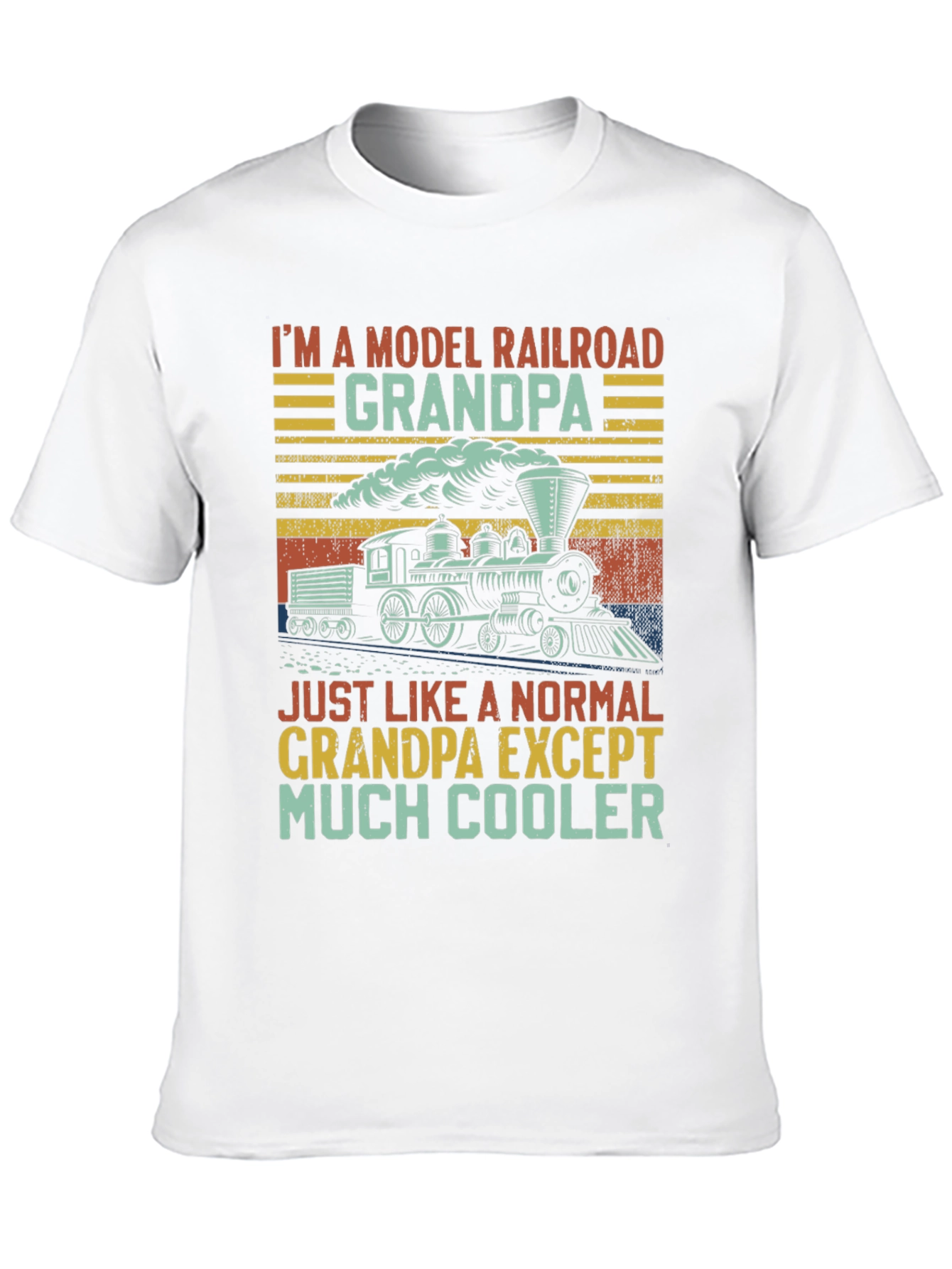 Black Model Railroad Grandpa T-Shirt - Much Cooler view 10