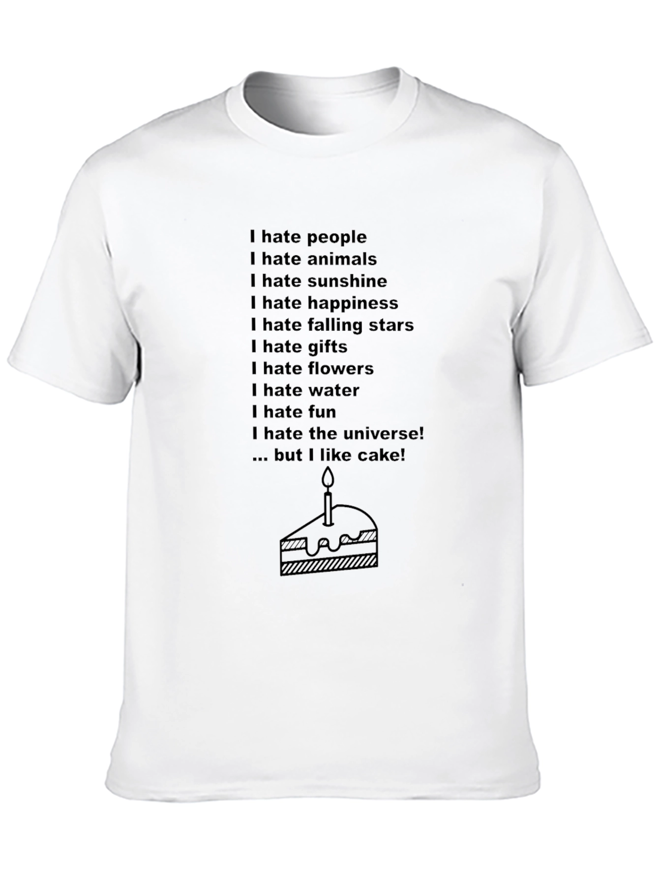 Black Humorous "I Hate Everything" Cake Lover T-Shirt view 10
