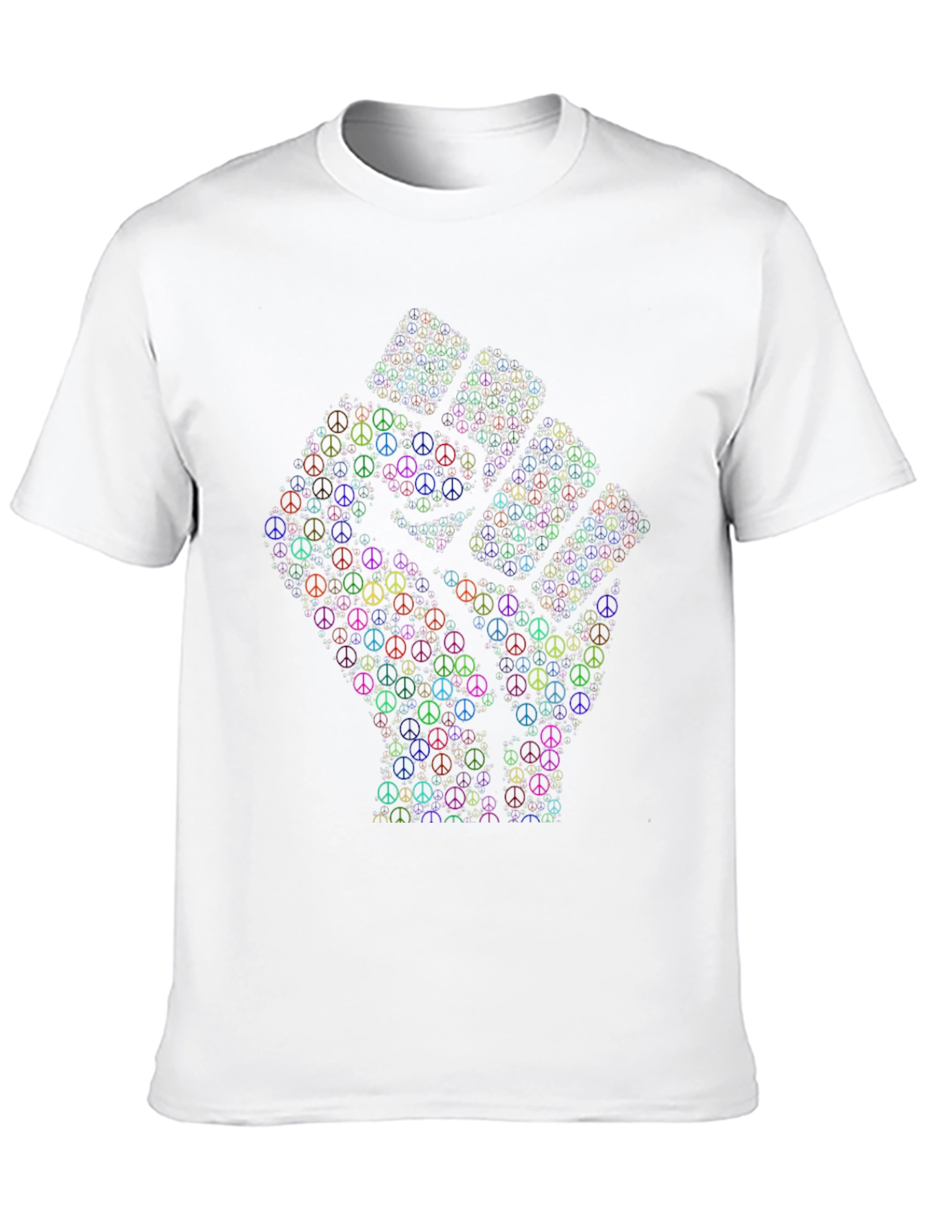 Black Peace Sign Fist Graphic T-Shirt view 10