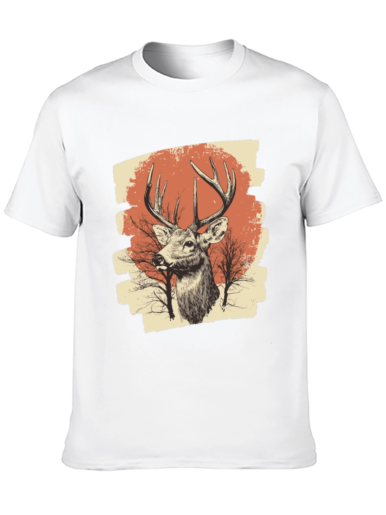 Black Deer Graphic Print Black T-Shirt view 10