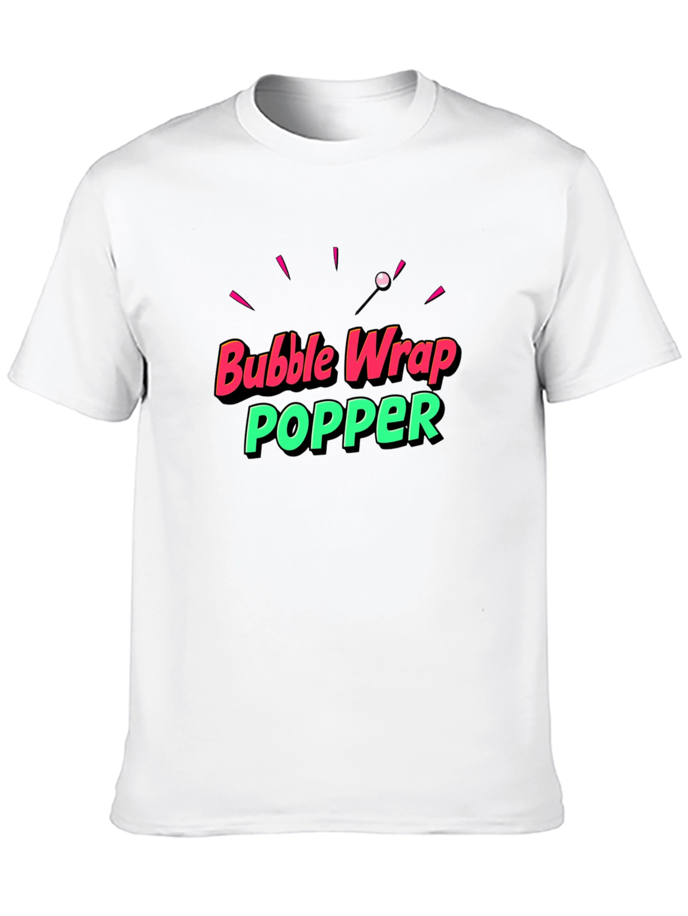 Black Bubble Wrap Popper Graphic T-Shirt view 10
