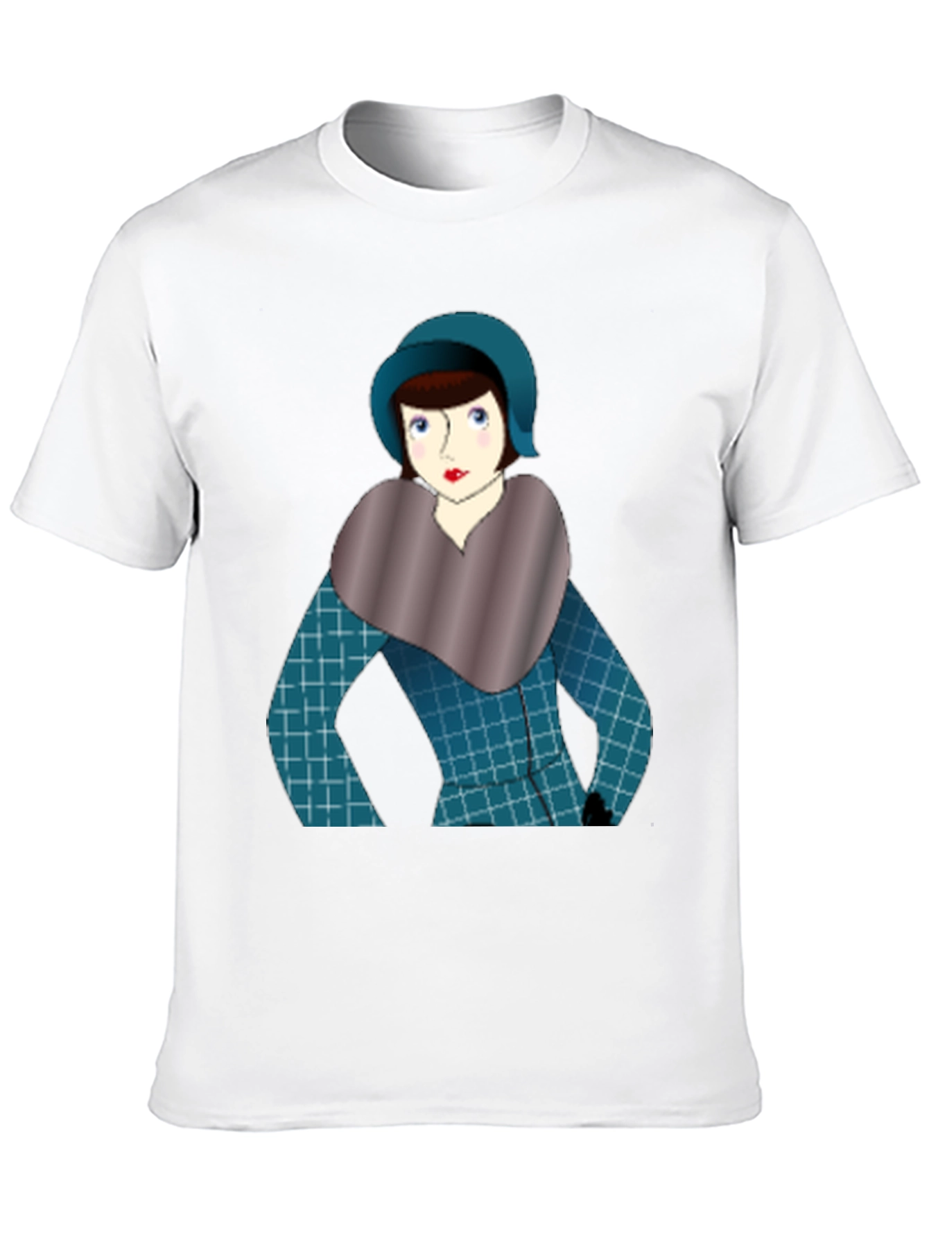 Black Vintage Lady Graphic Tee - Retro Style view 10