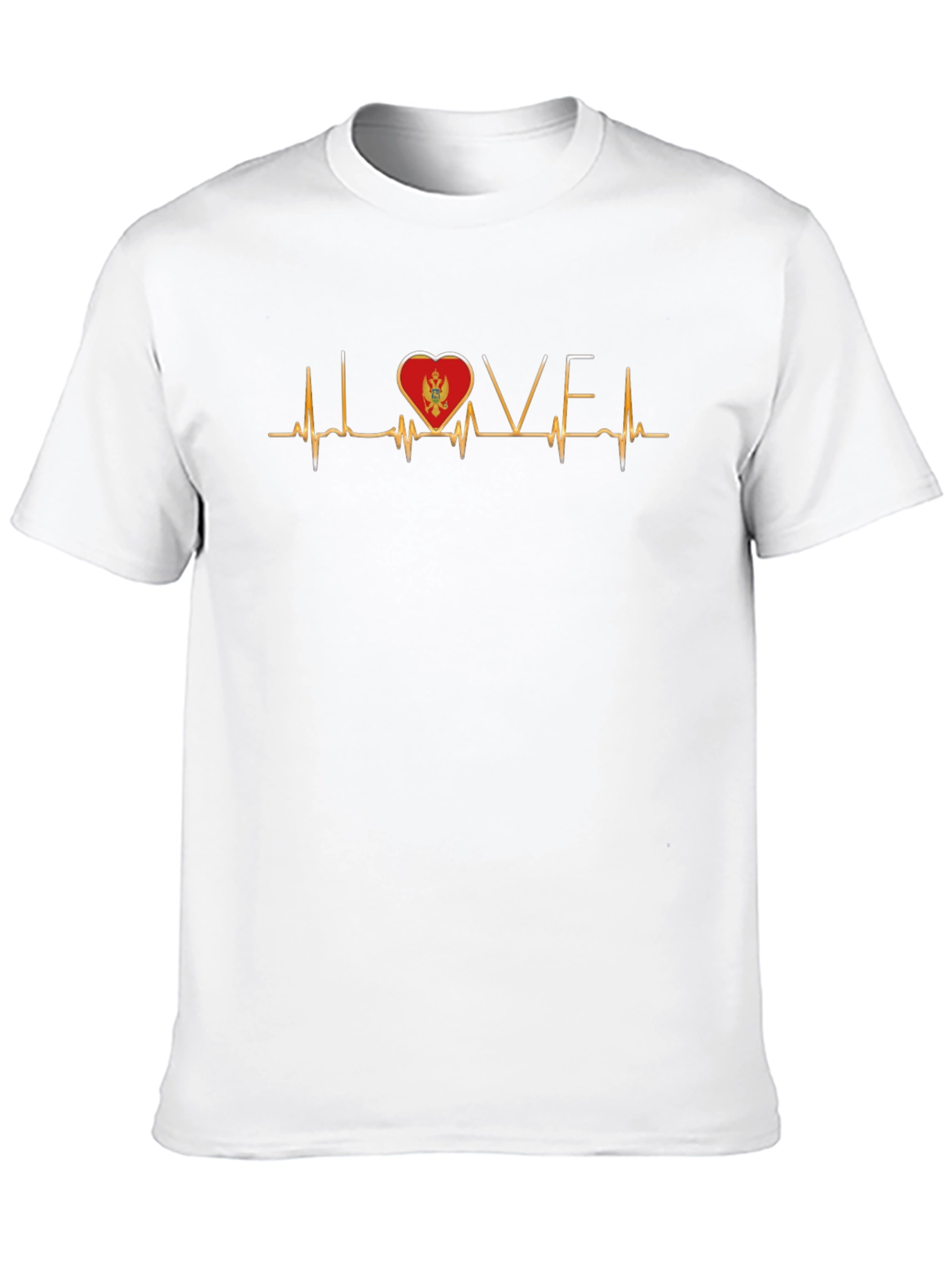 Black I Love Montenegro Heartbeat T-Shirt view 10