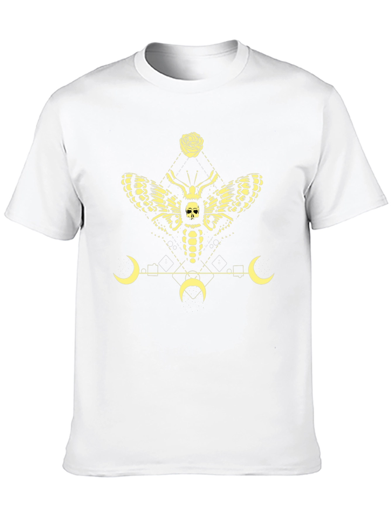 Black Gothic Moth Skull Graphic Tee view 10