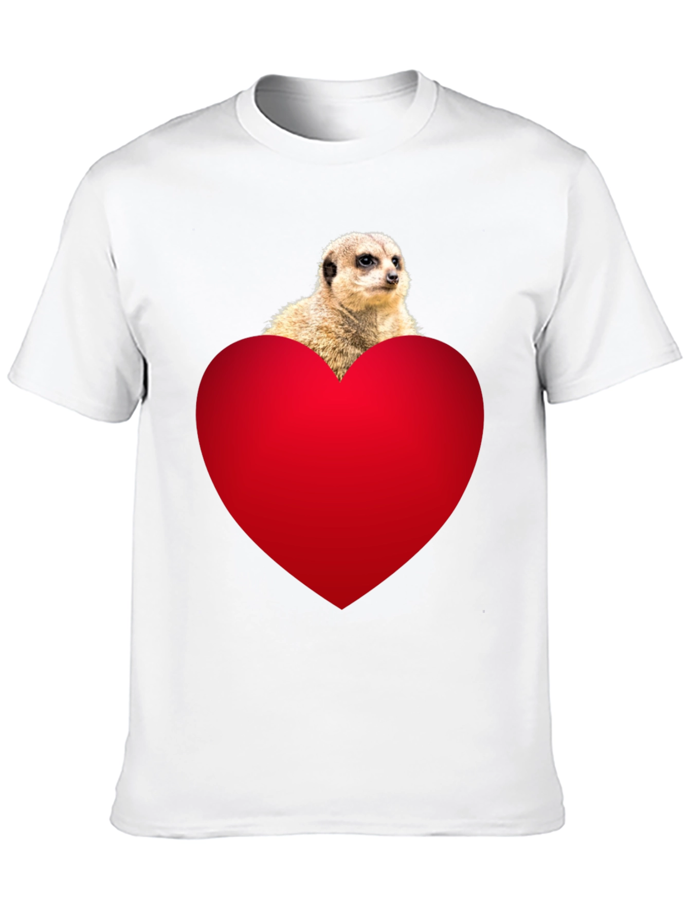 Black Meerkat Heart T-Shirt - Cute Animal Tee view 10