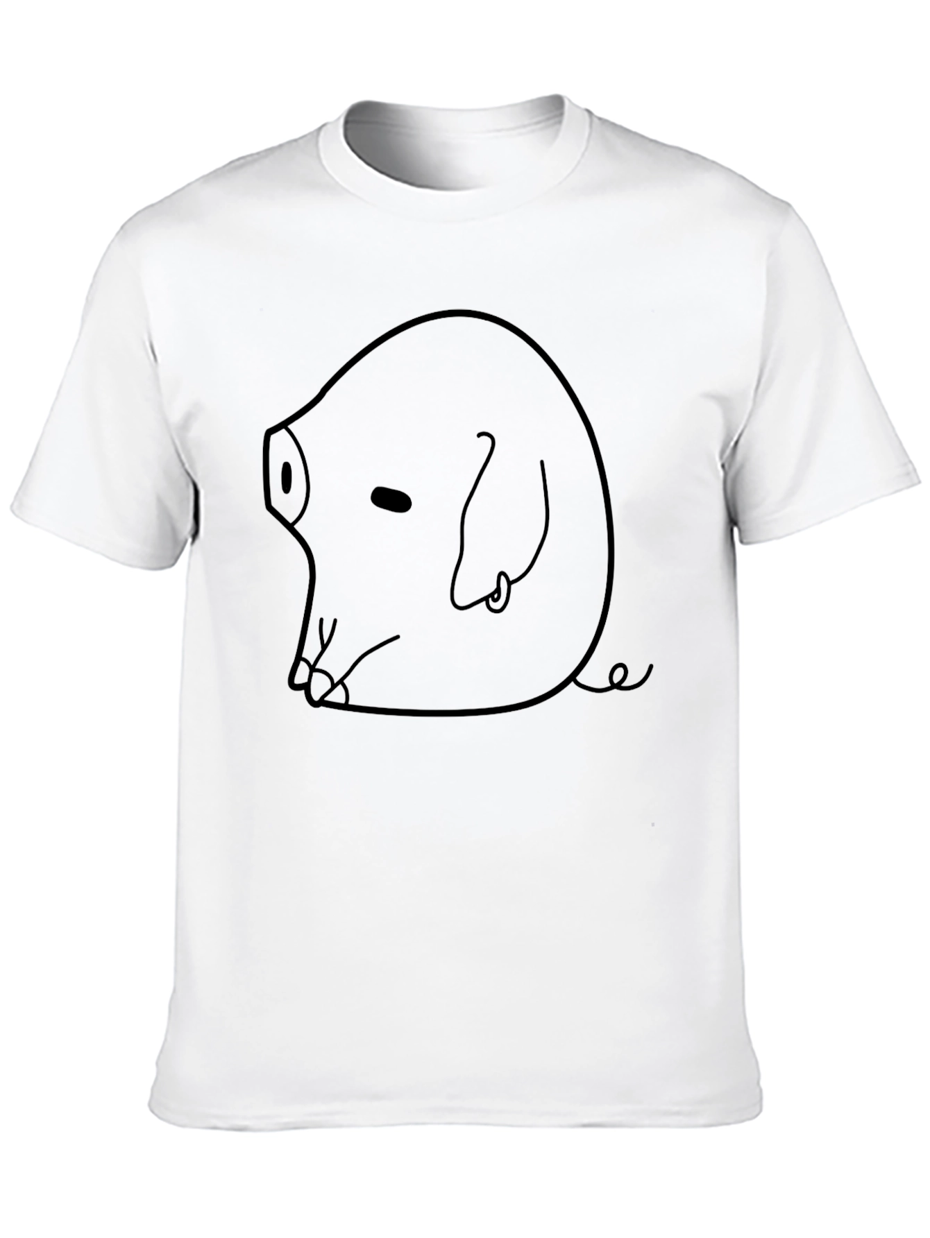 Black Men's Black T-Shirt with Pig Graphic view 10