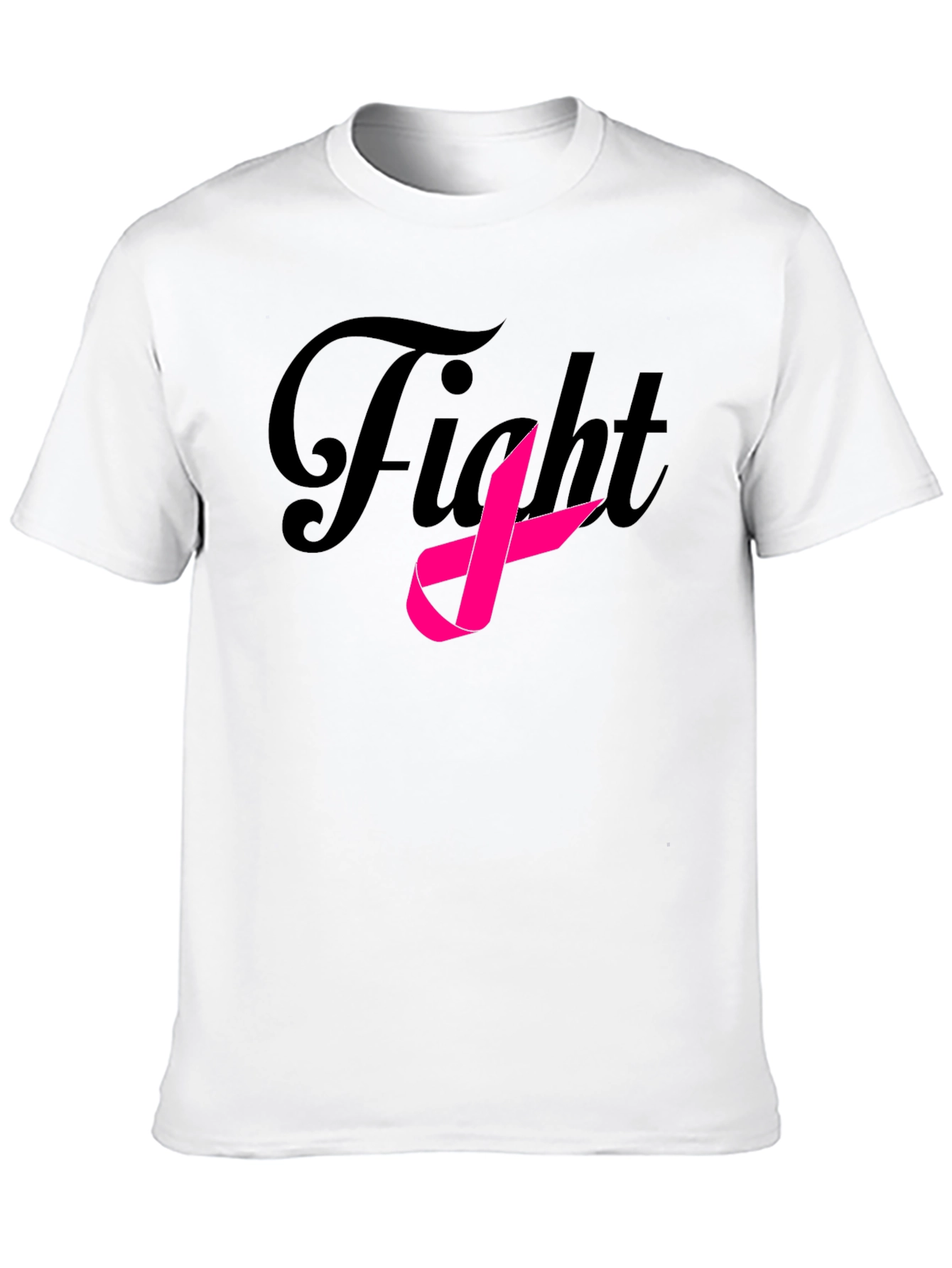Black Fight Breast Cancer Ribbon Black T-Shirt view 10