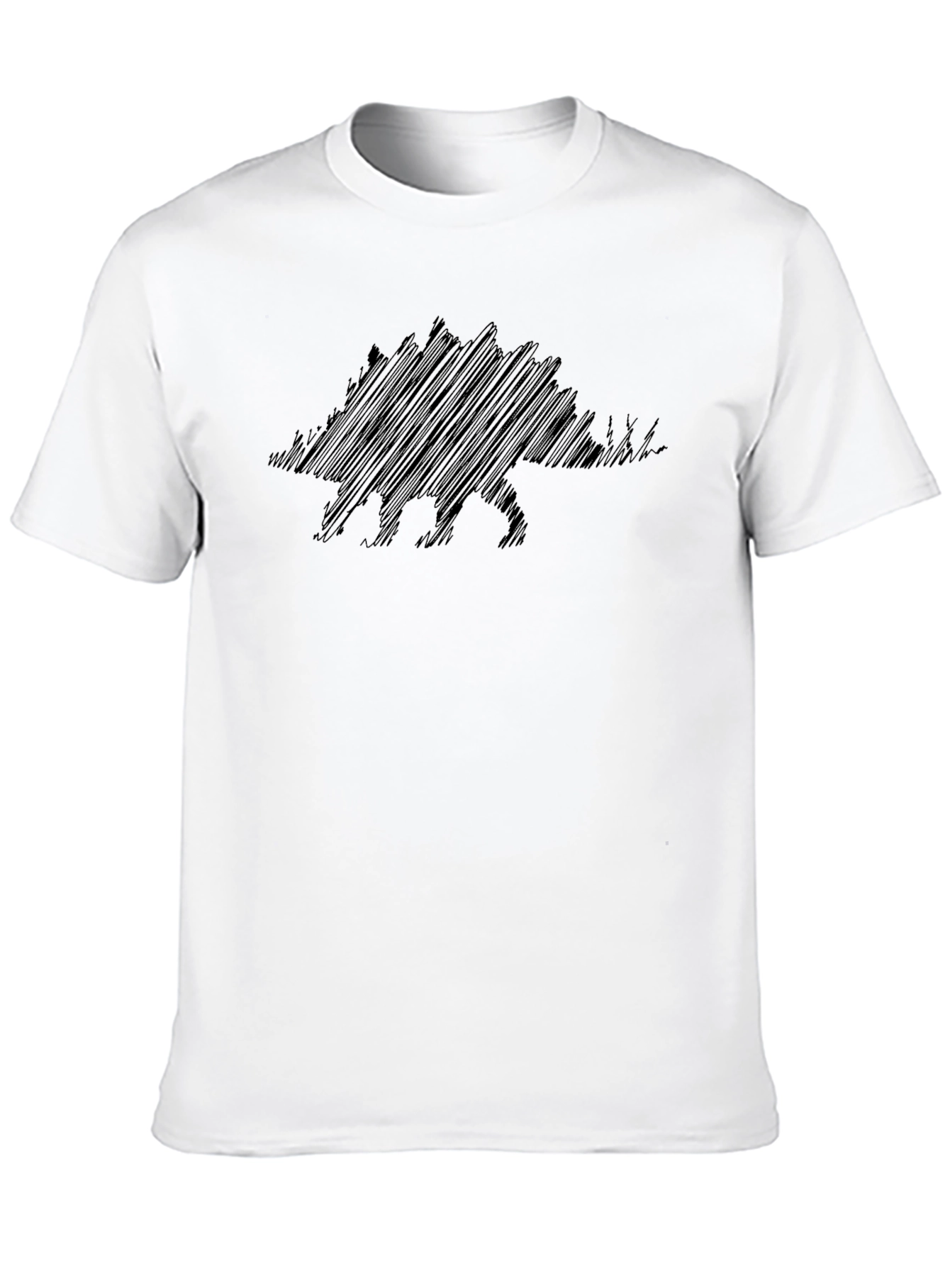 Dinosaur Sketch Men's Black T-Shirt - 10