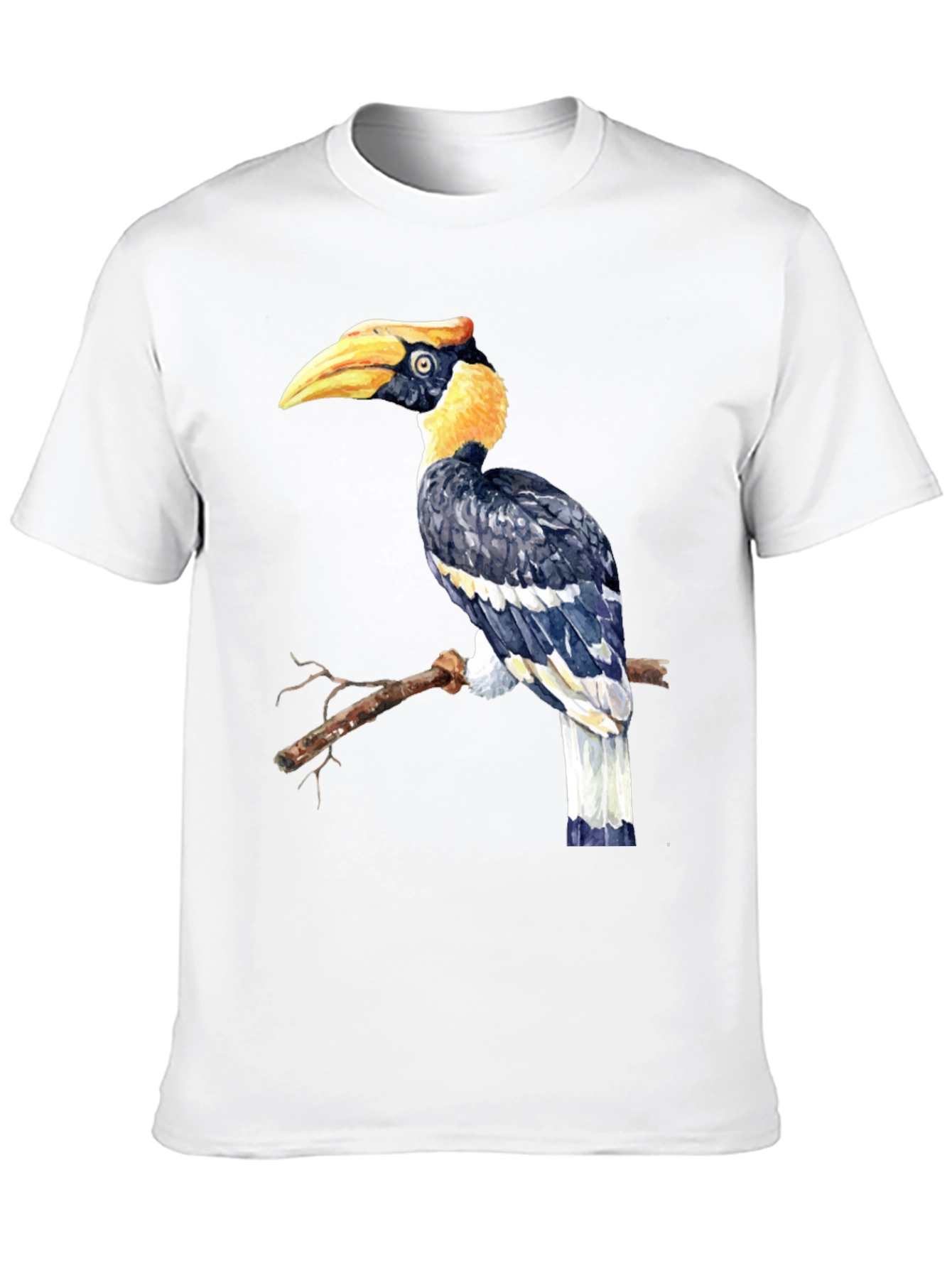 Black Hornbill Bird Graphic Tee - Unique Animal Design T-Shirt view 10