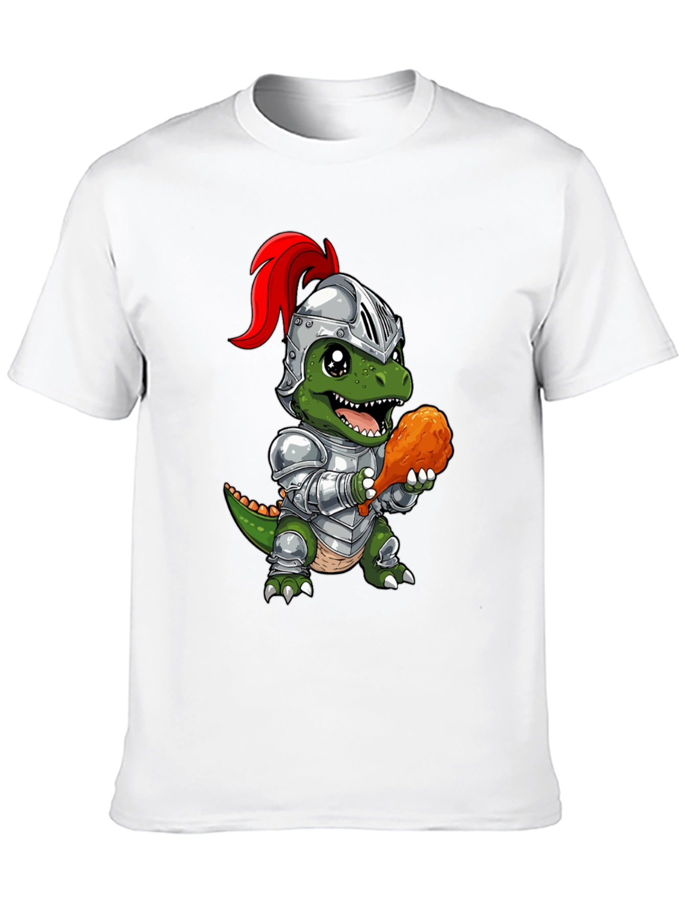 Black Dino Knight T-Shirt - Chicken Leg Champion view 10