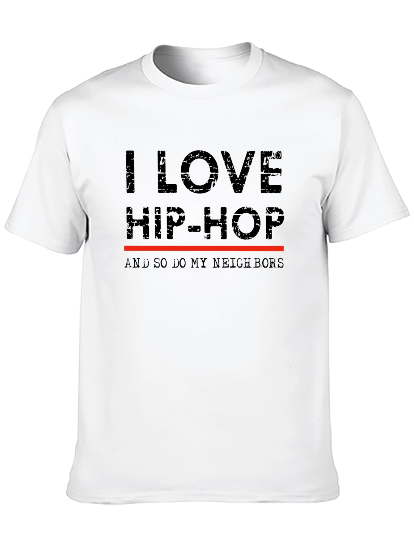 Black I Love Hip-Hop Tee - Funny Neighbor T-Shirt view 10
