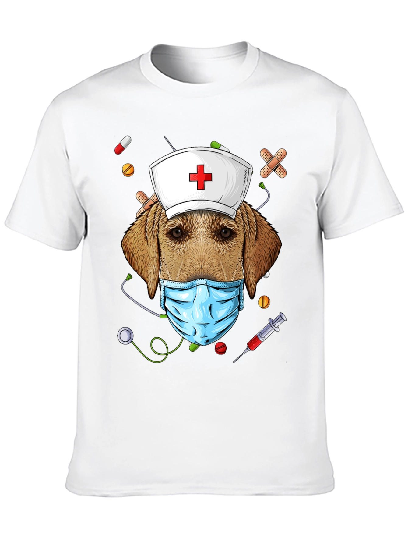 Black Dog Nurse Novelty Graphic T-Shirt view 10