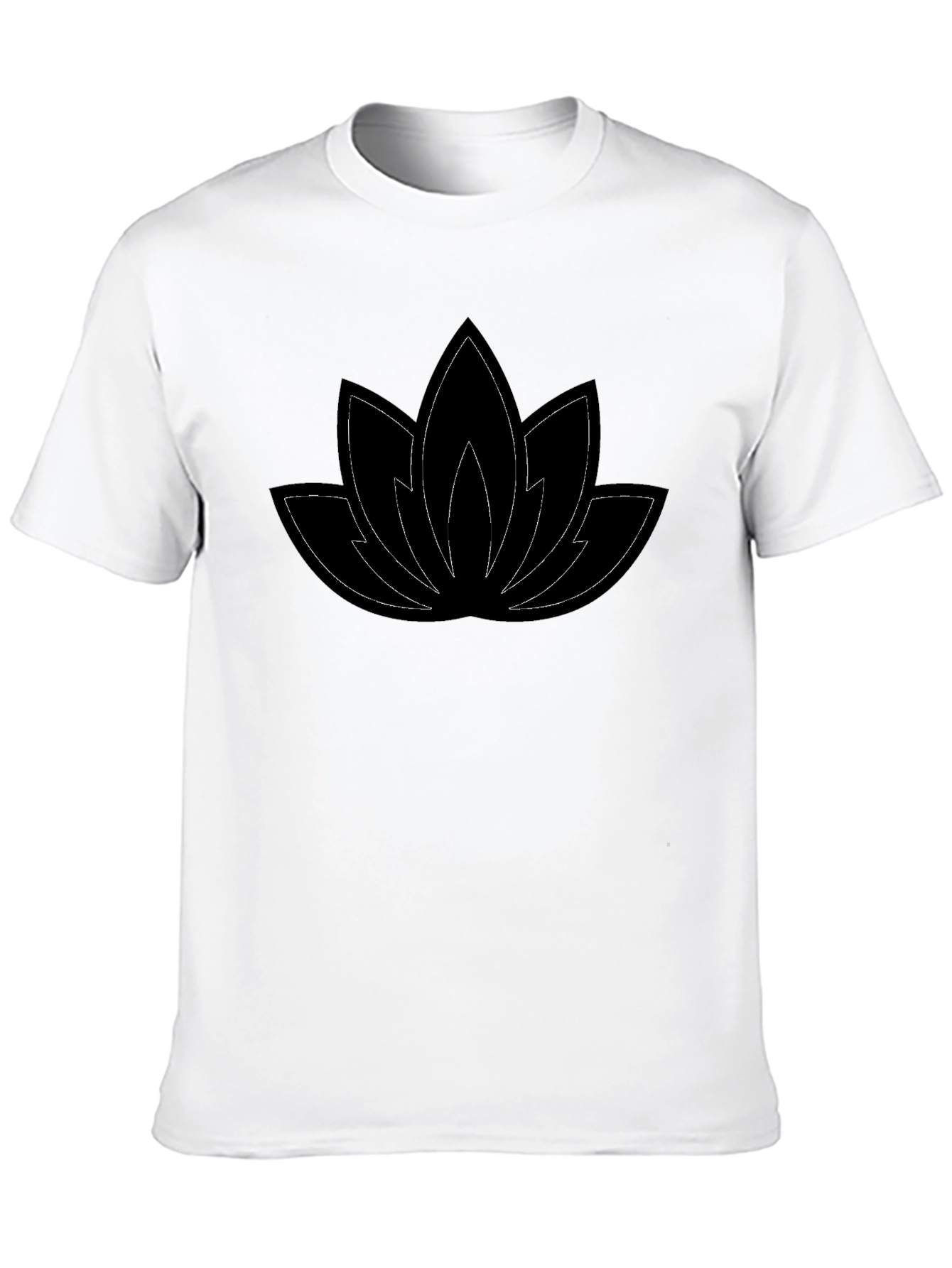 Black Lotus Flower Graphic Tee - Black Cotton Comfort view 10