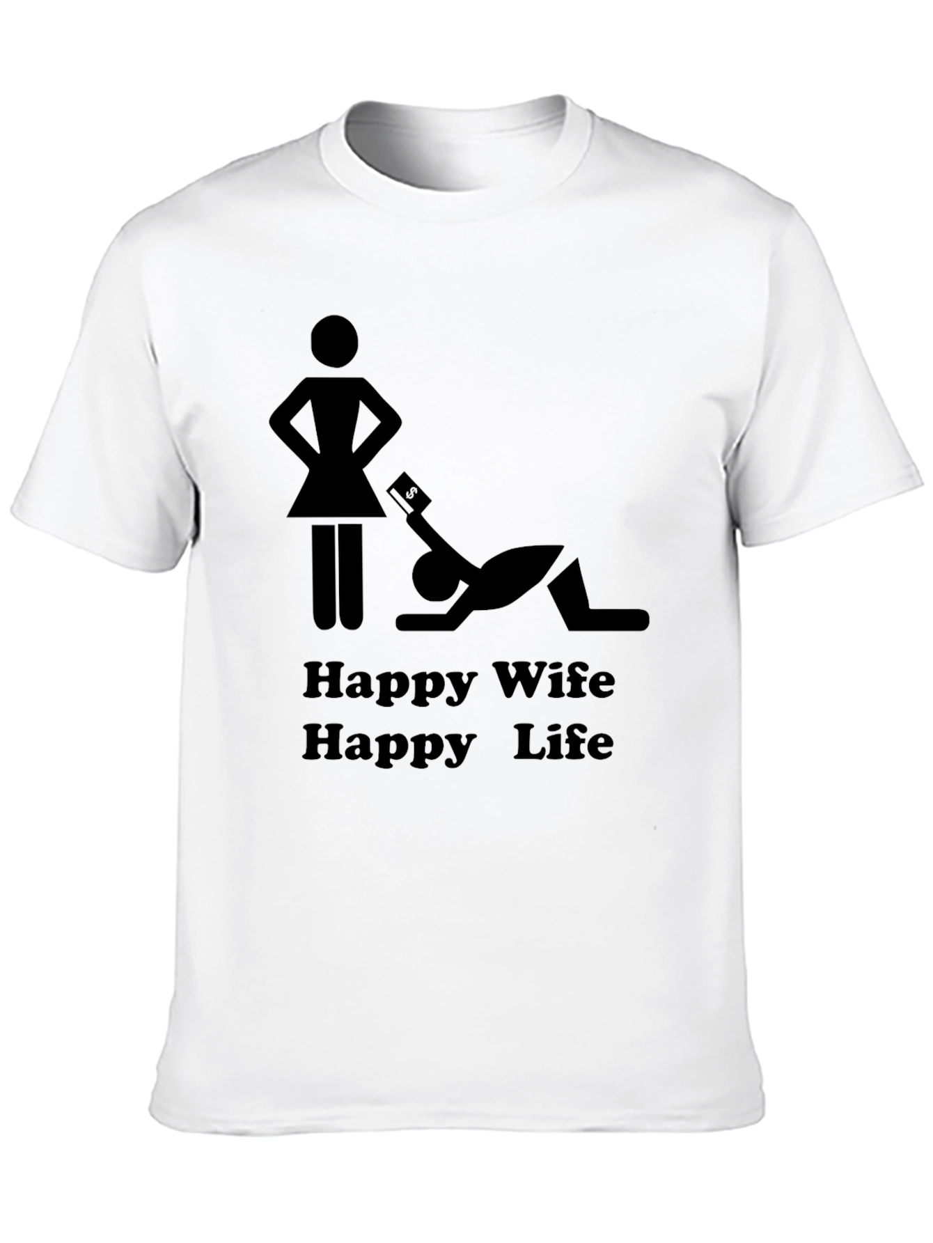 Black Happy Wife Happy Life Graphic Tee view 10