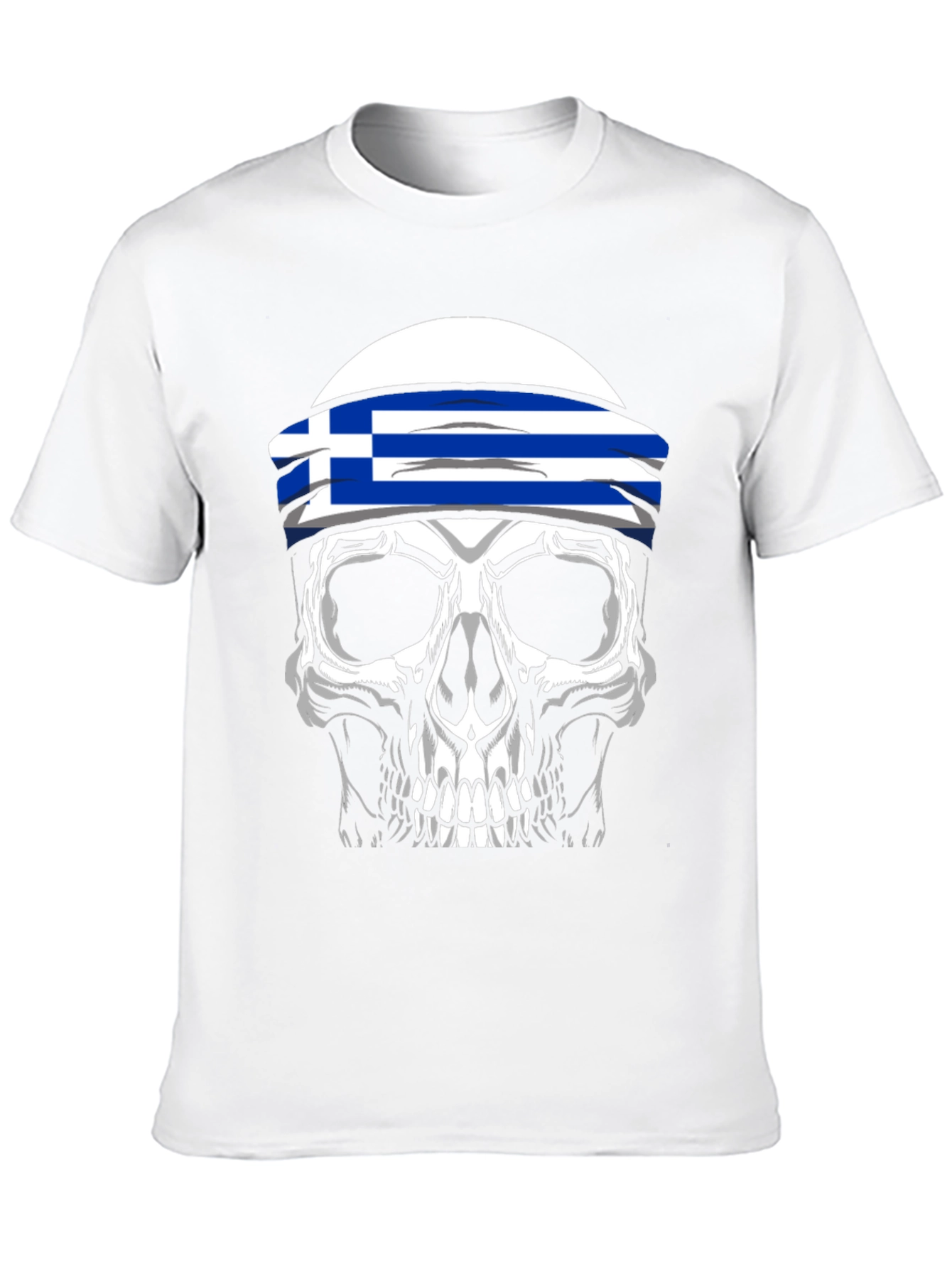 Greek Flag Skull T-Shirt - 10