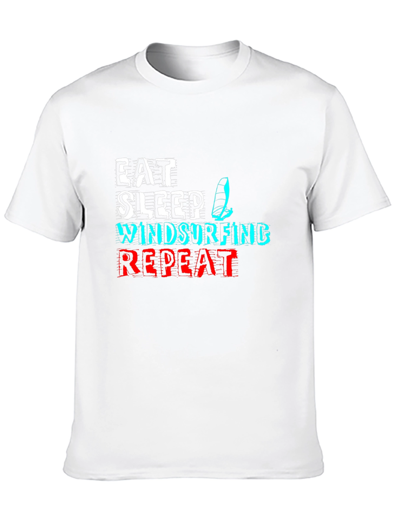 Black Eat Sleep Windsurfing Repeat T-Shirt view 10