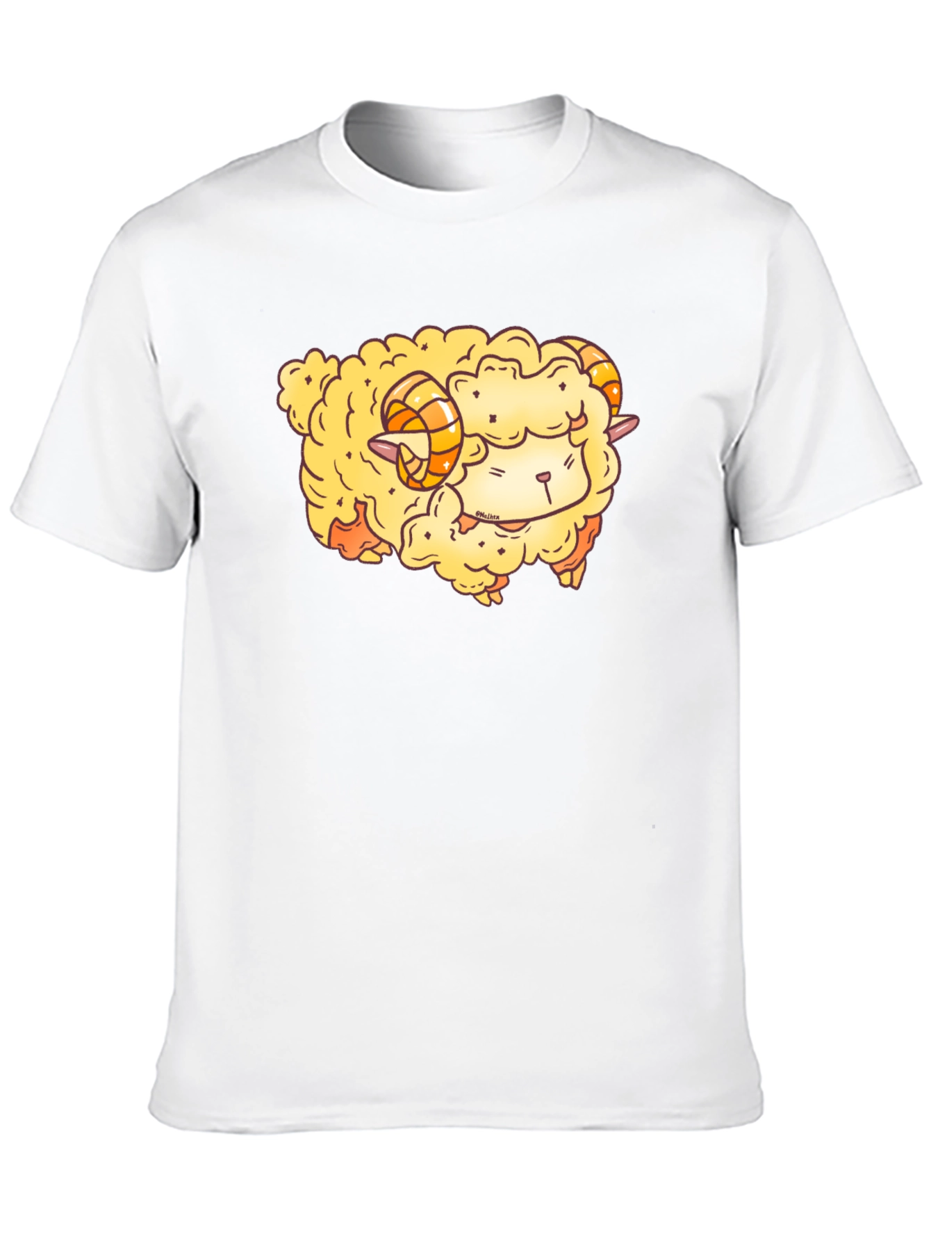 Black Cute Cartoon Sheep Graphic T-Shirt view 10