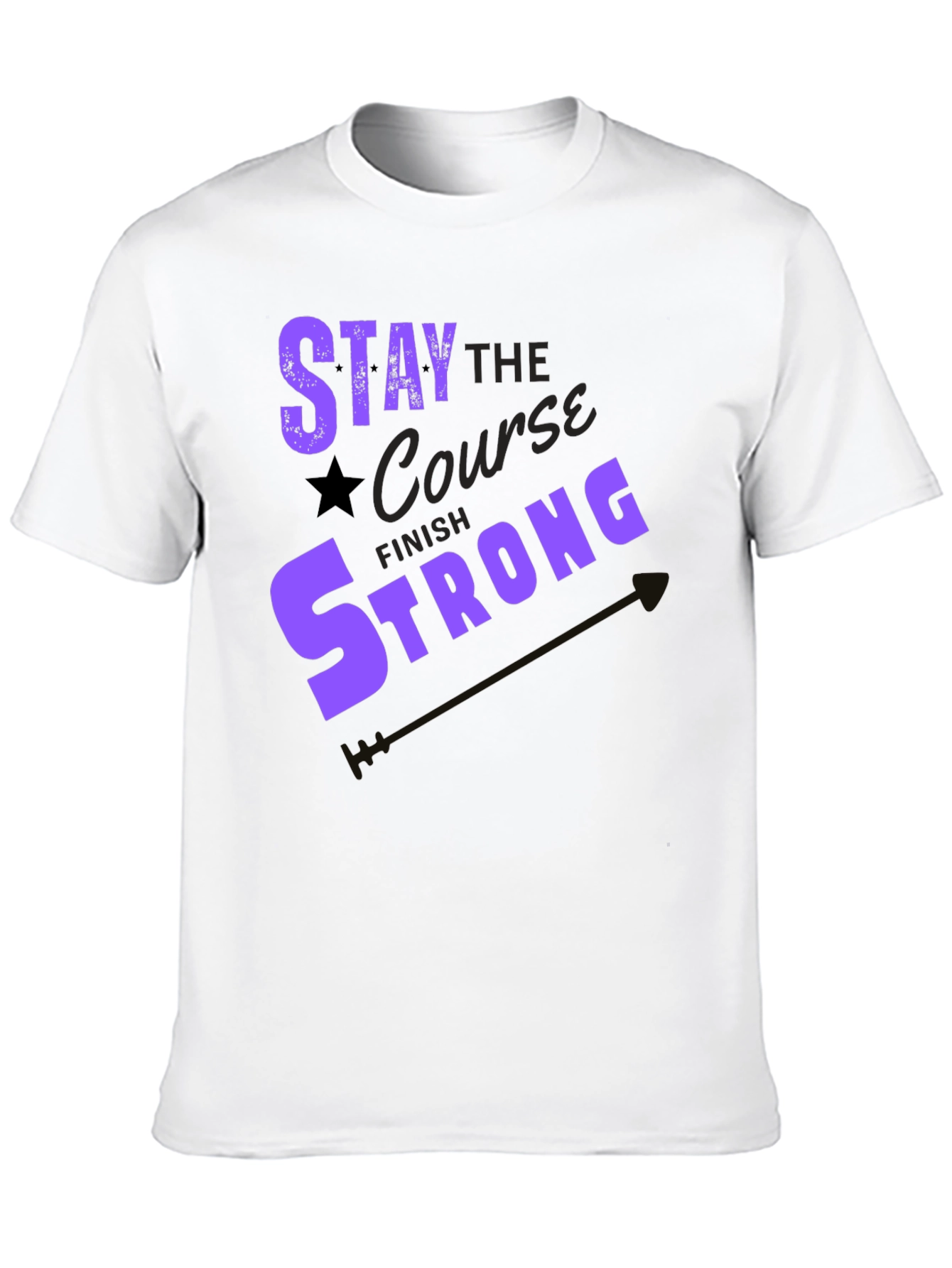Black Stay the Course Graphic Tee - Motivation T-Shirt view 10