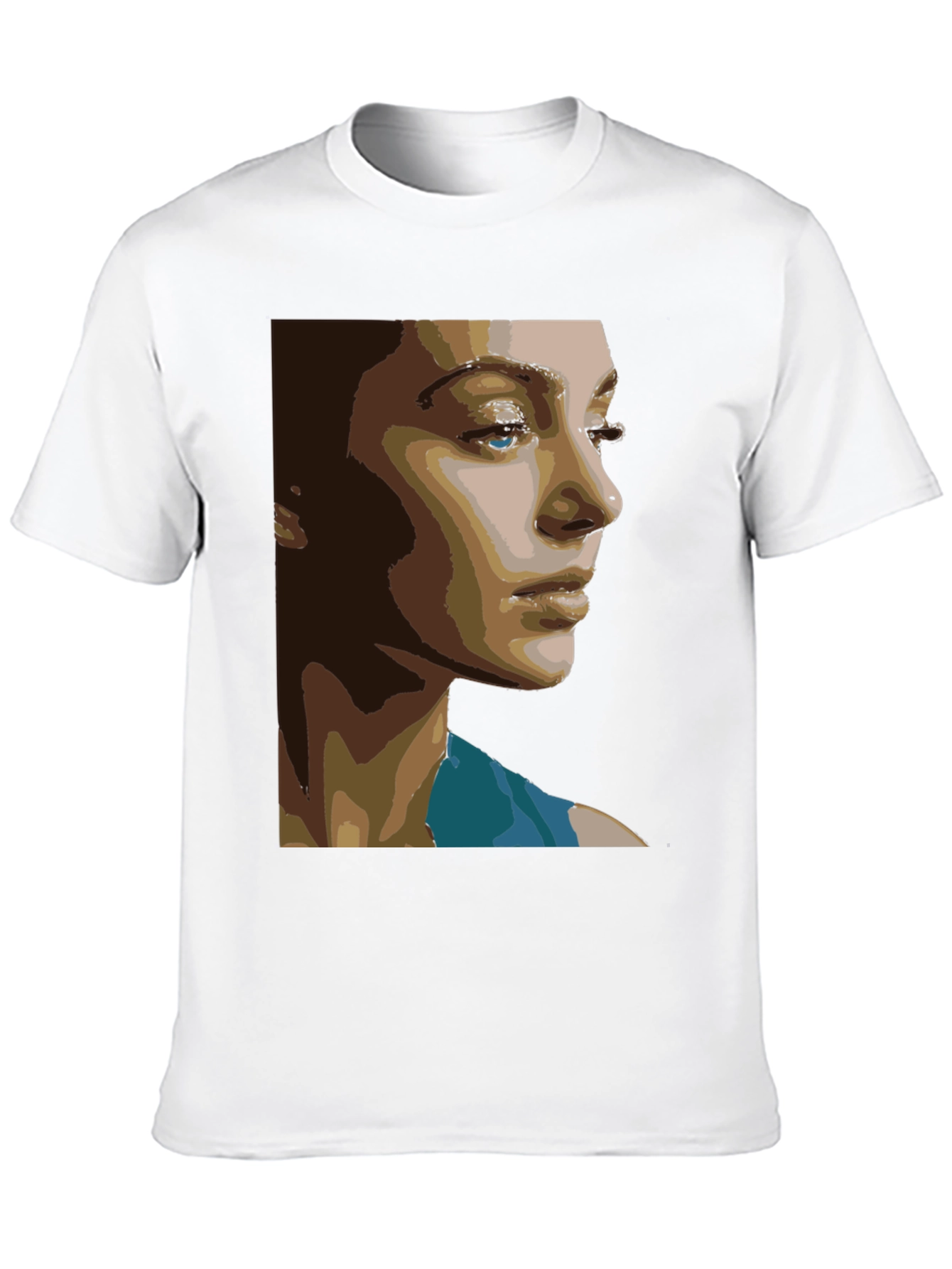 Black Abstract Portrait Graphic Tee - Unisex Black T-Shirt view 10