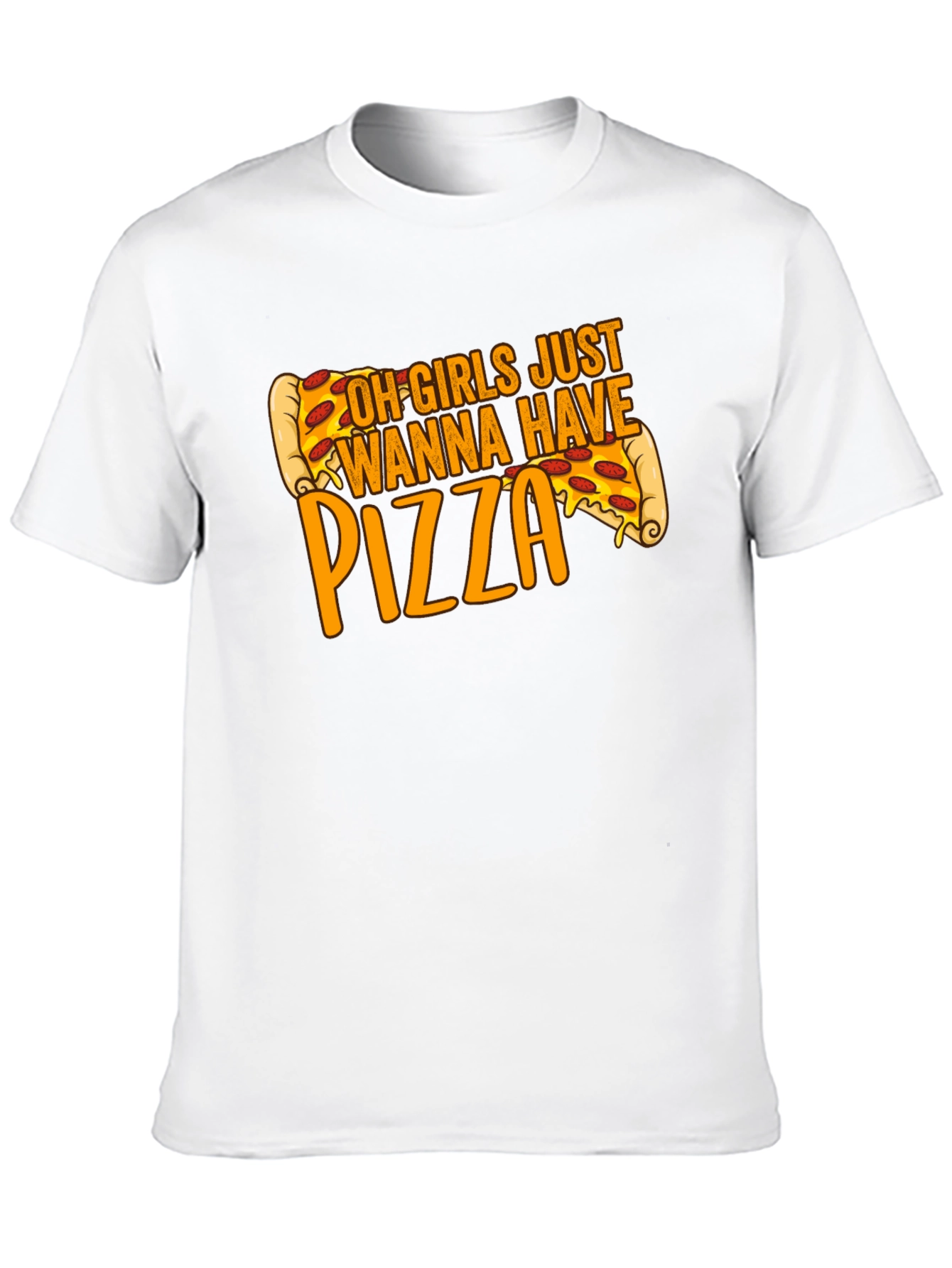 Black Pizza Lover T-Shirt - Girls Just Wanna Have Pizza Graphic Tee view 10