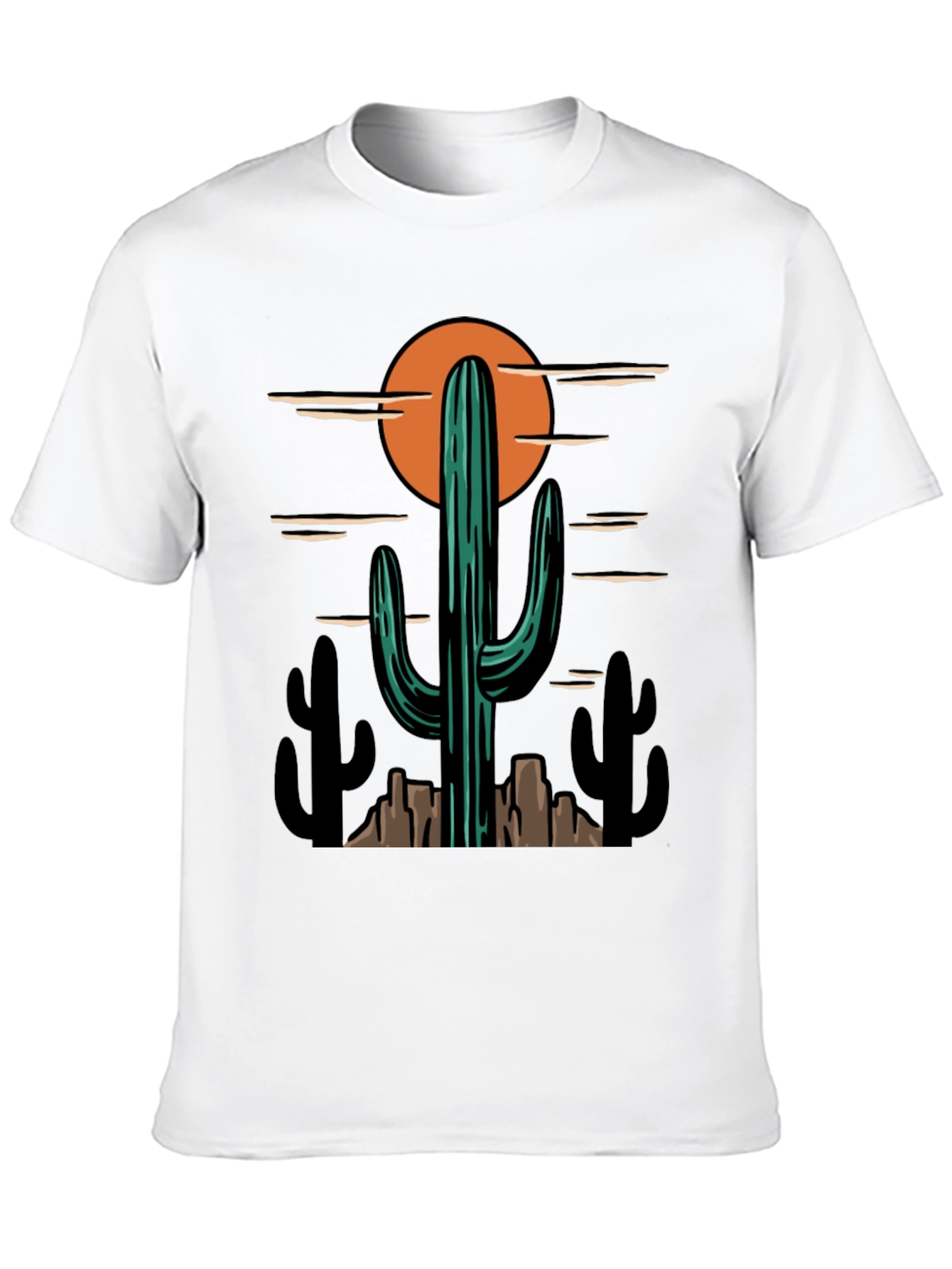 Black Desert Cactus Graphic Tee - Western Style Shirt view 10