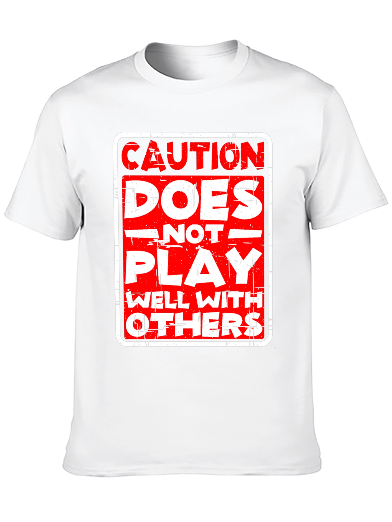 Black Caution: Does Not Play Well With Others T-Shirt view 10