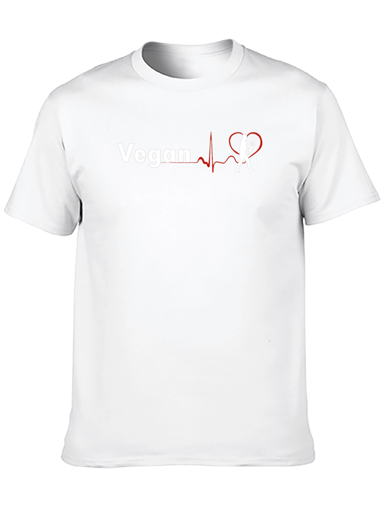Black Vegan Heartbeat Graphic Tee - Unisex Black T-Shirt view 10