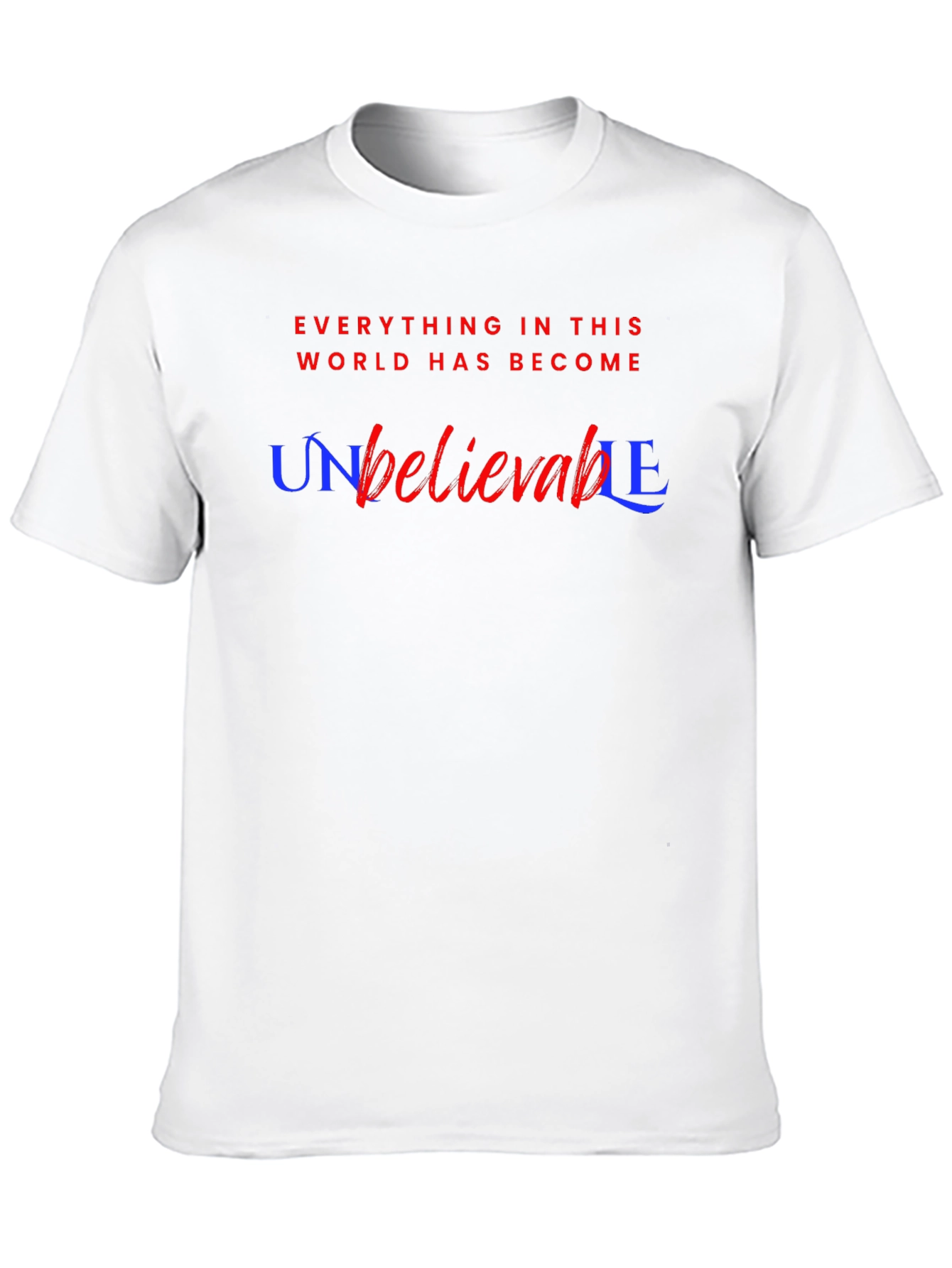 Black Unbelievable Graphic Tee - Stylish Cotton Blend T-Shirt view 10