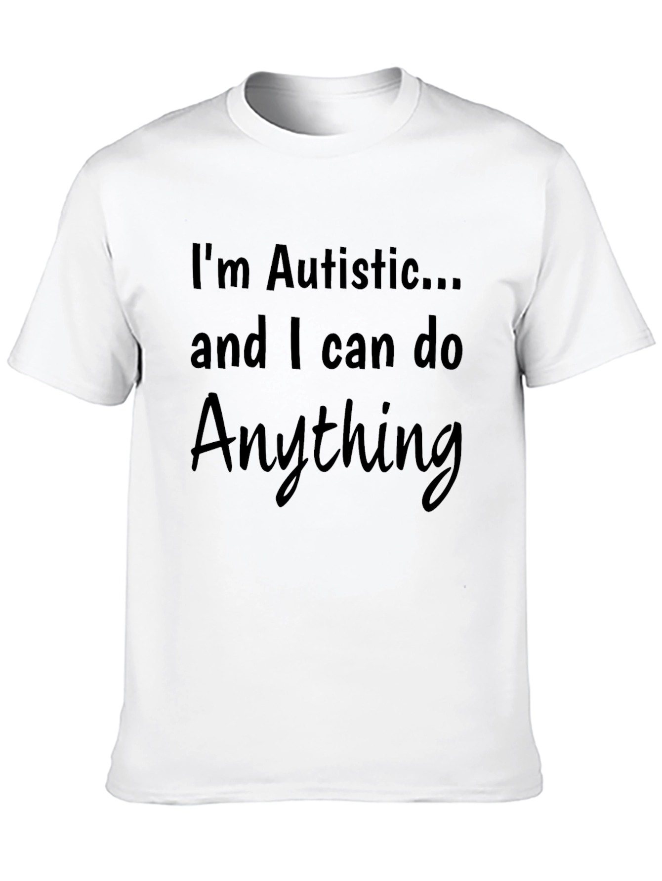 Autistic & Able T-Shirt - Black Cotton Graphic Tee - 10
