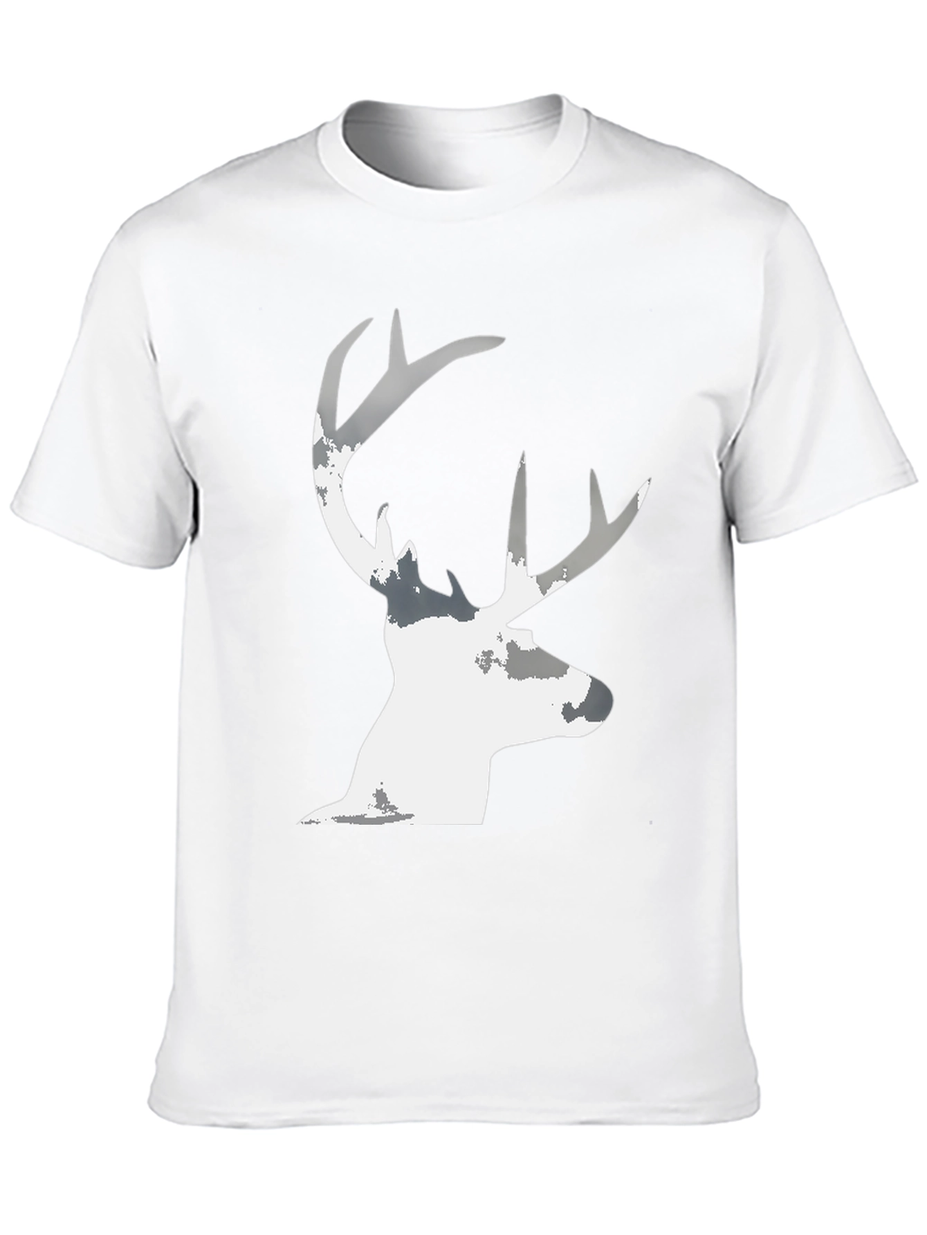 Black Men's Black T-Shirt with Deer Silhouette Graphic view 10